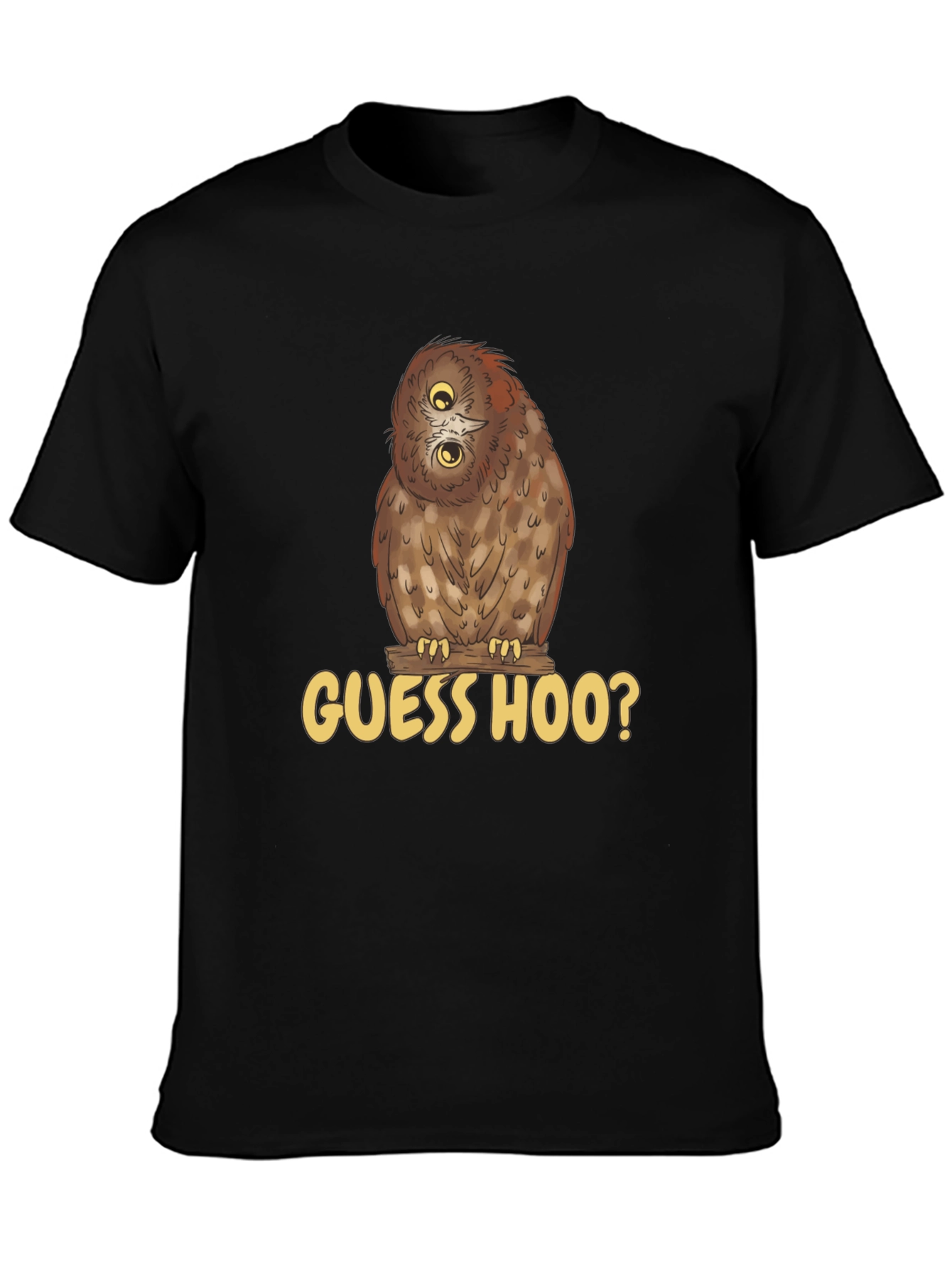 Guess Hoo? Owl Graphic Black T-Shirt