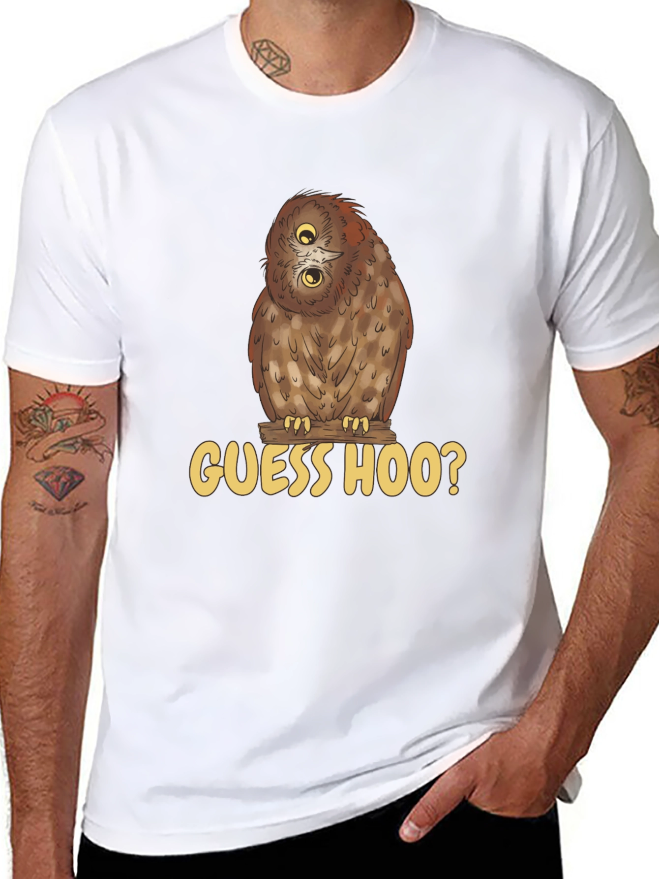 Guess Hoo? Owl Graphic Black T-Shirt