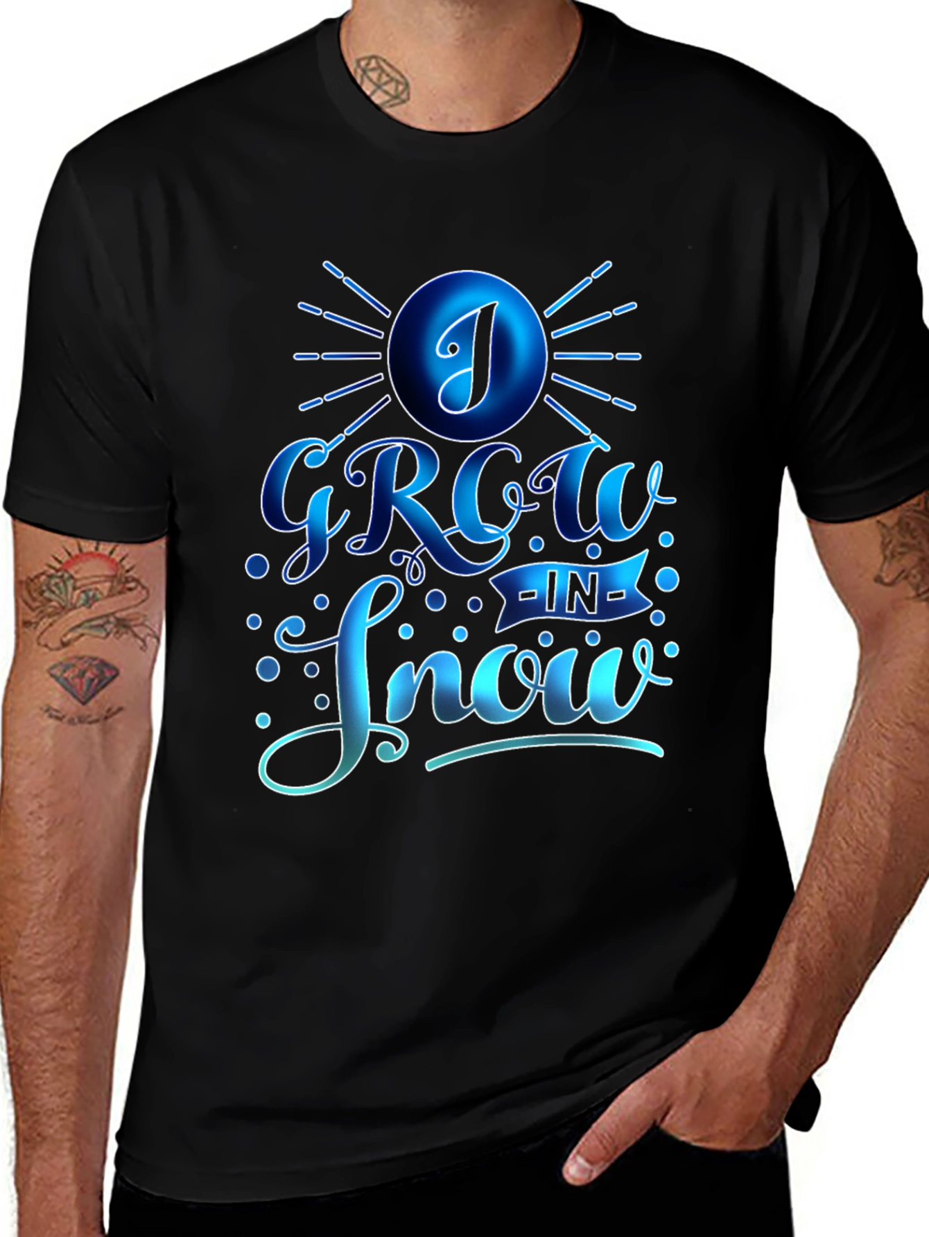 I Grow in Snow Black T-Shirt