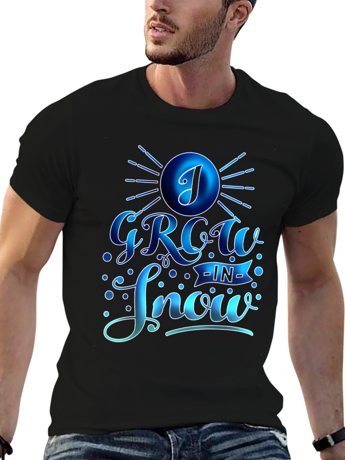 I Grow in Snow Black T-Shirt