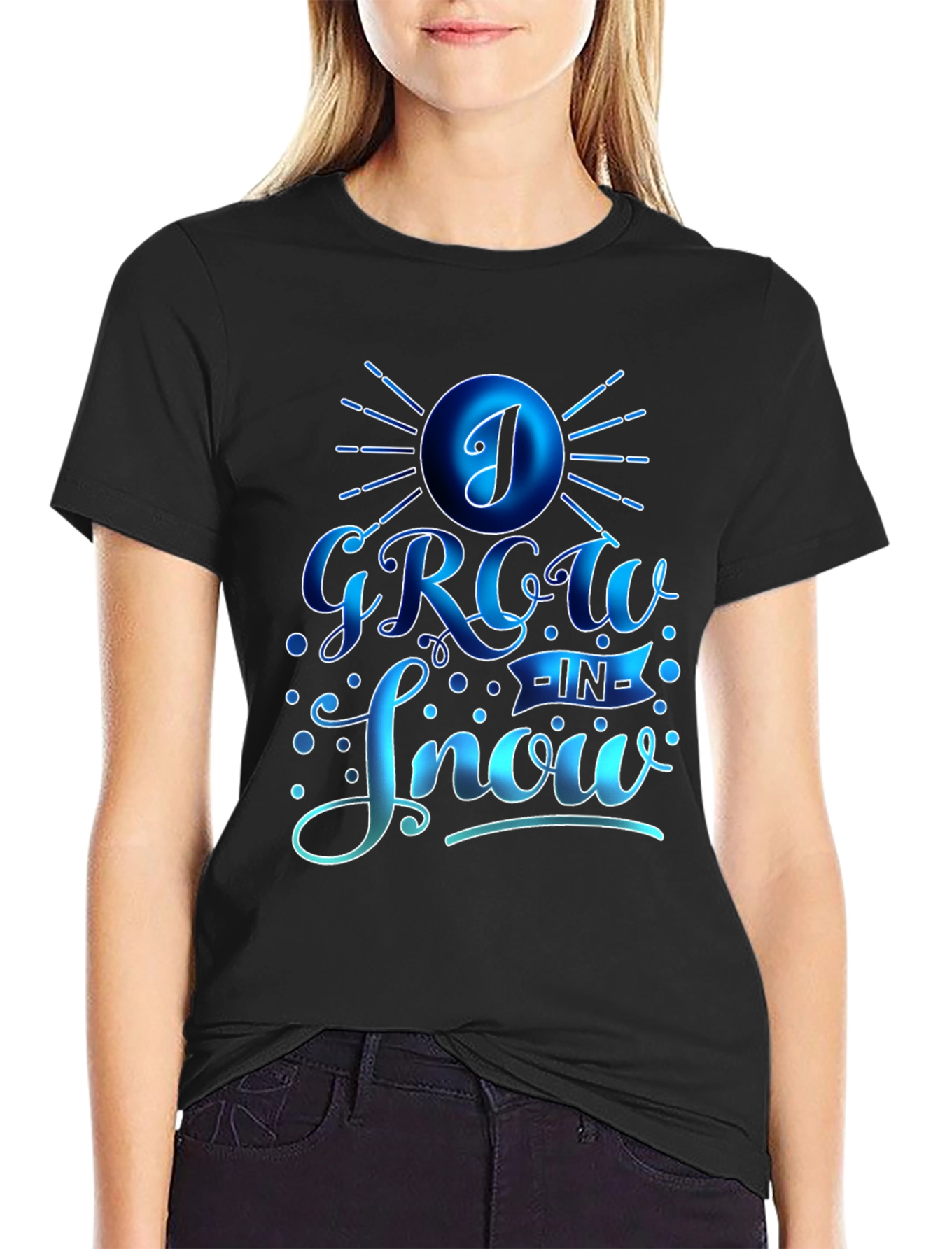 I Grow in Snow Black T-Shirt