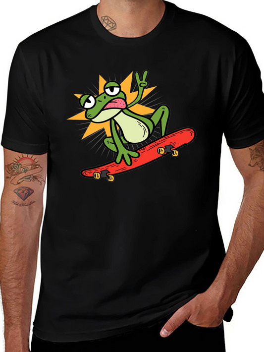 Cool Frog Skateboarder Graphic Tee
