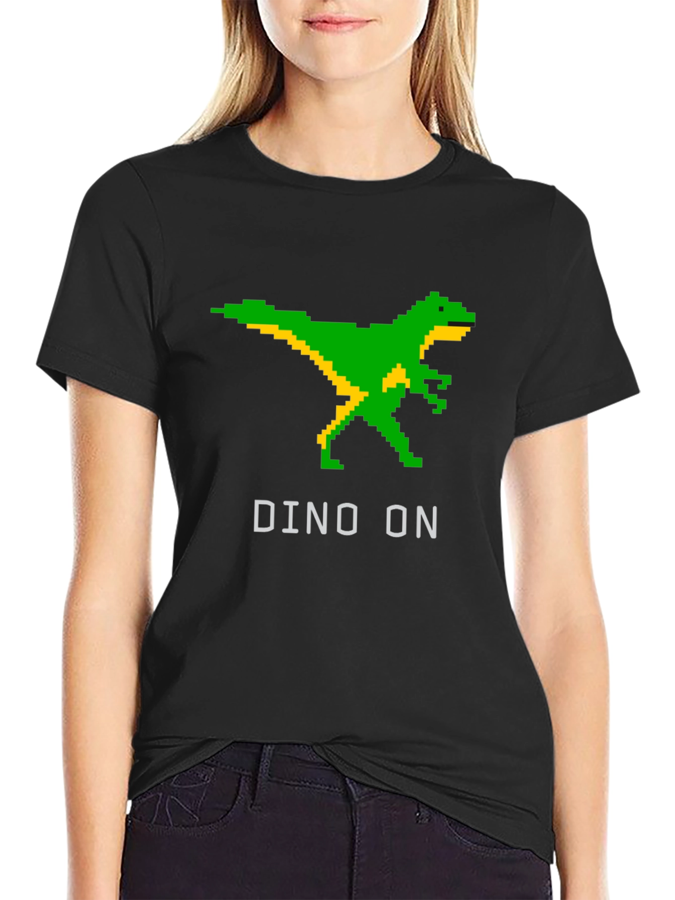 DINO ON Black T-Shirt