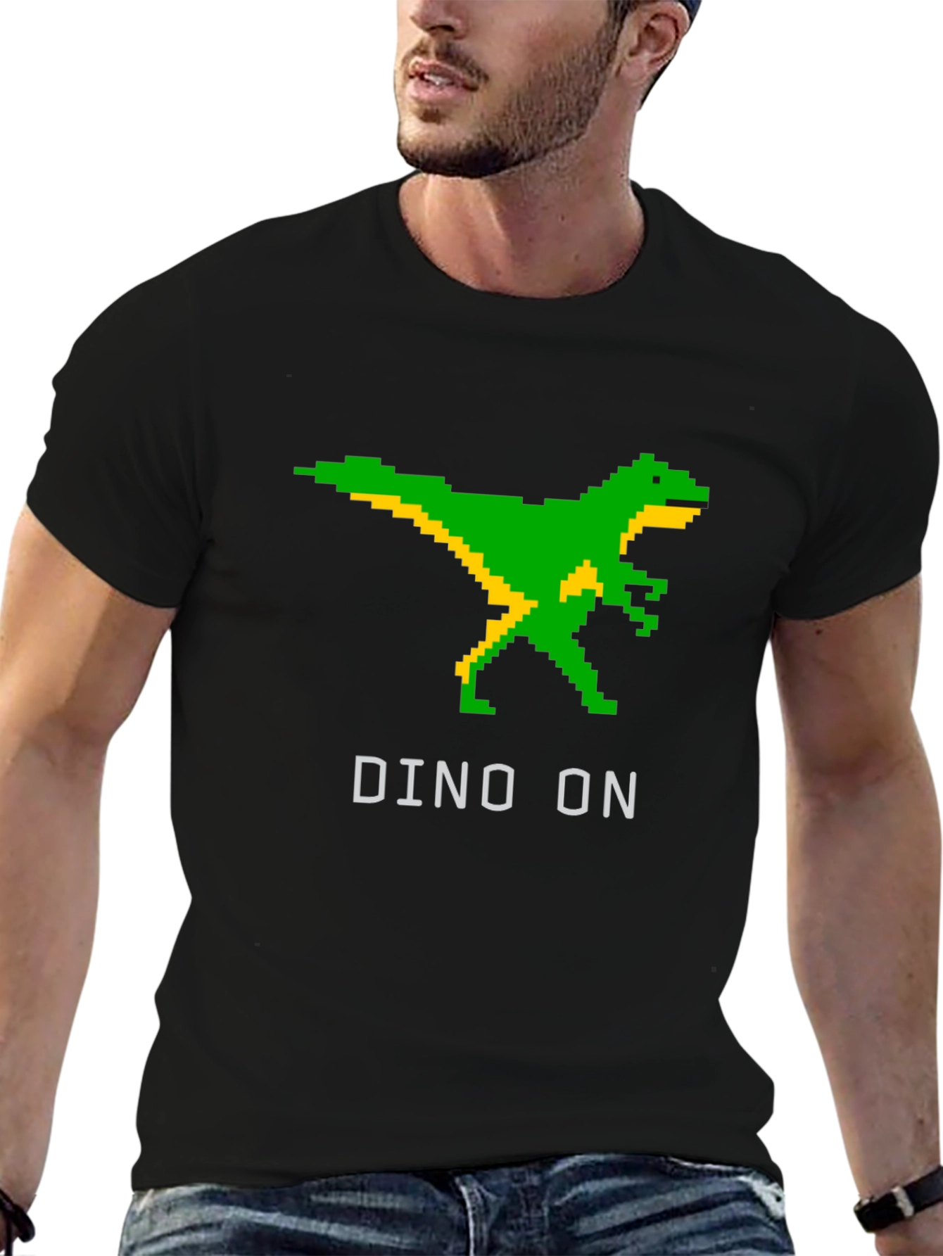 DINO ON Black T-Shirt