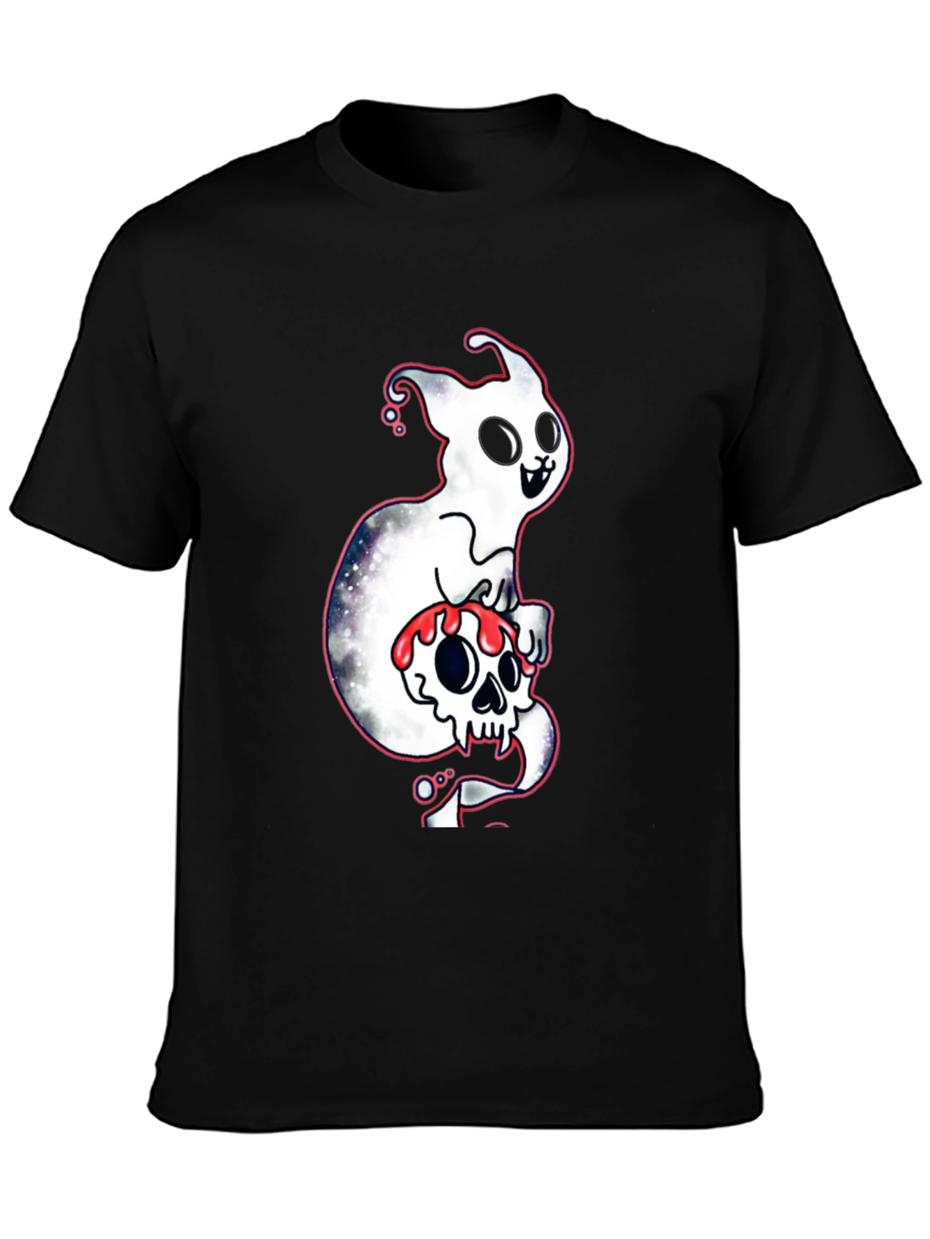 Ghost Skull T-Shirt - Spooky Cute Design