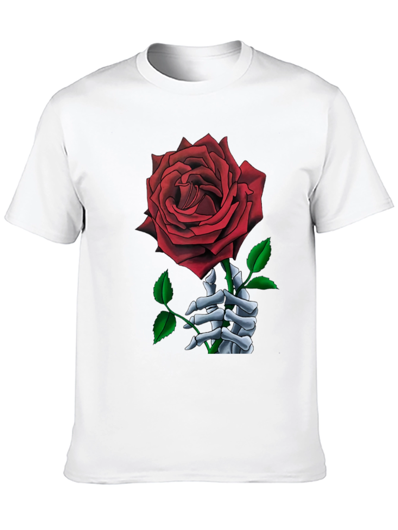 Rose Skeleton Hand Graphic T-Shirt