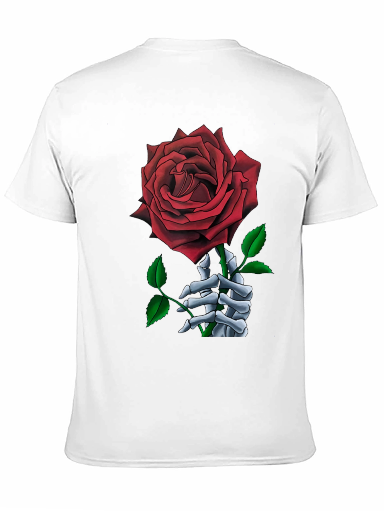 Rose Skeleton Hand Graphic T-Shirt