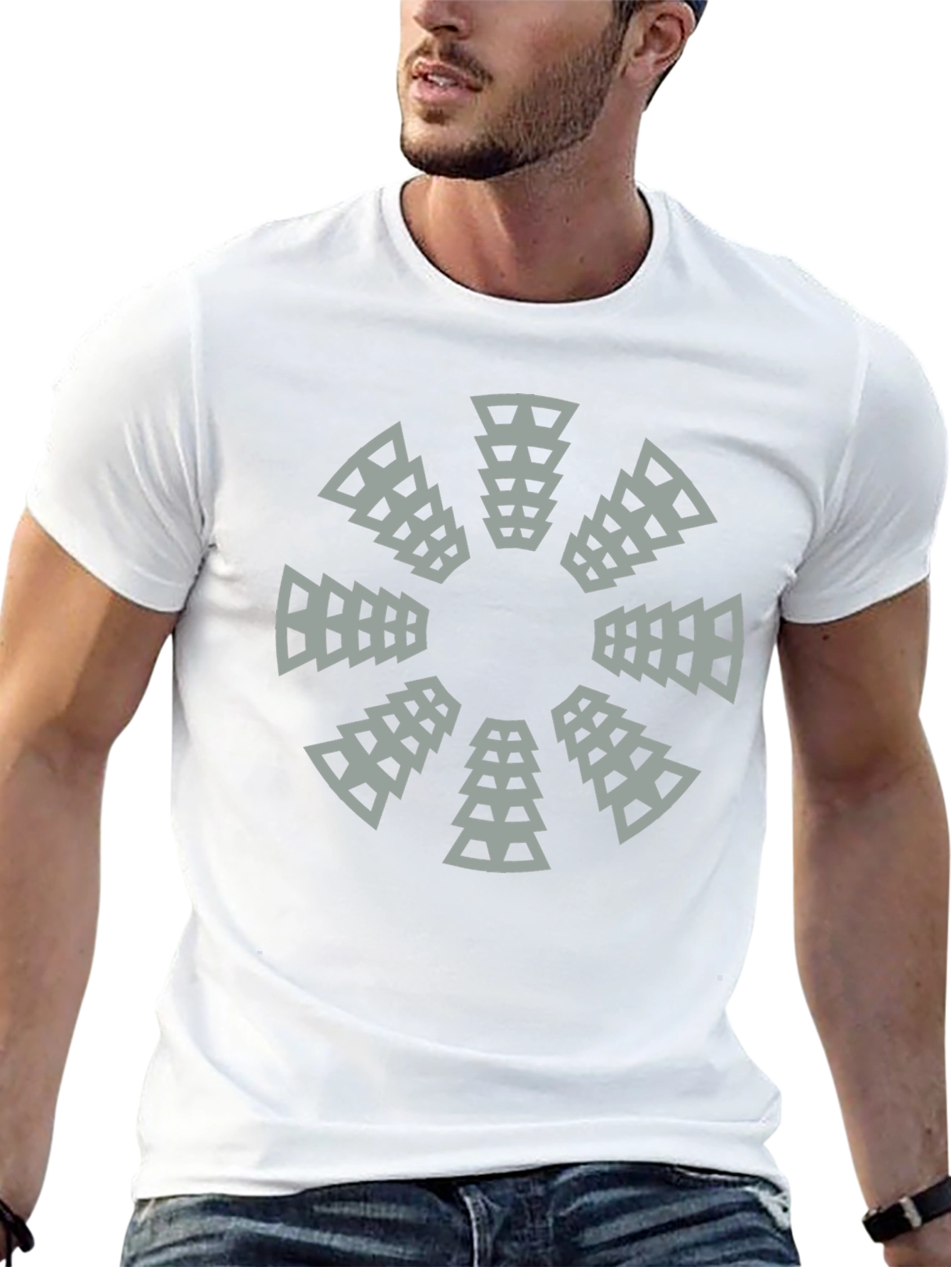 Geometric Circle Graphic Tee - Modern Black T-Shirt
