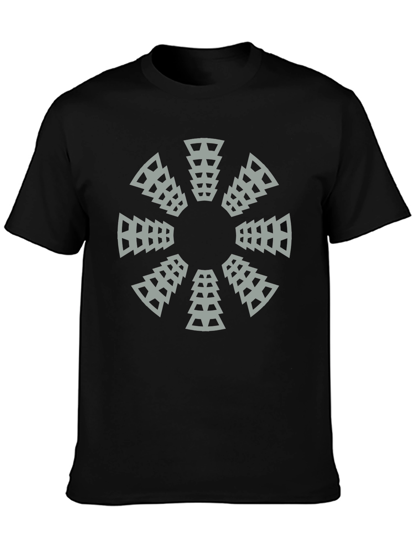 Geometric Circle Graphic Tee - Modern Black T-Shirt