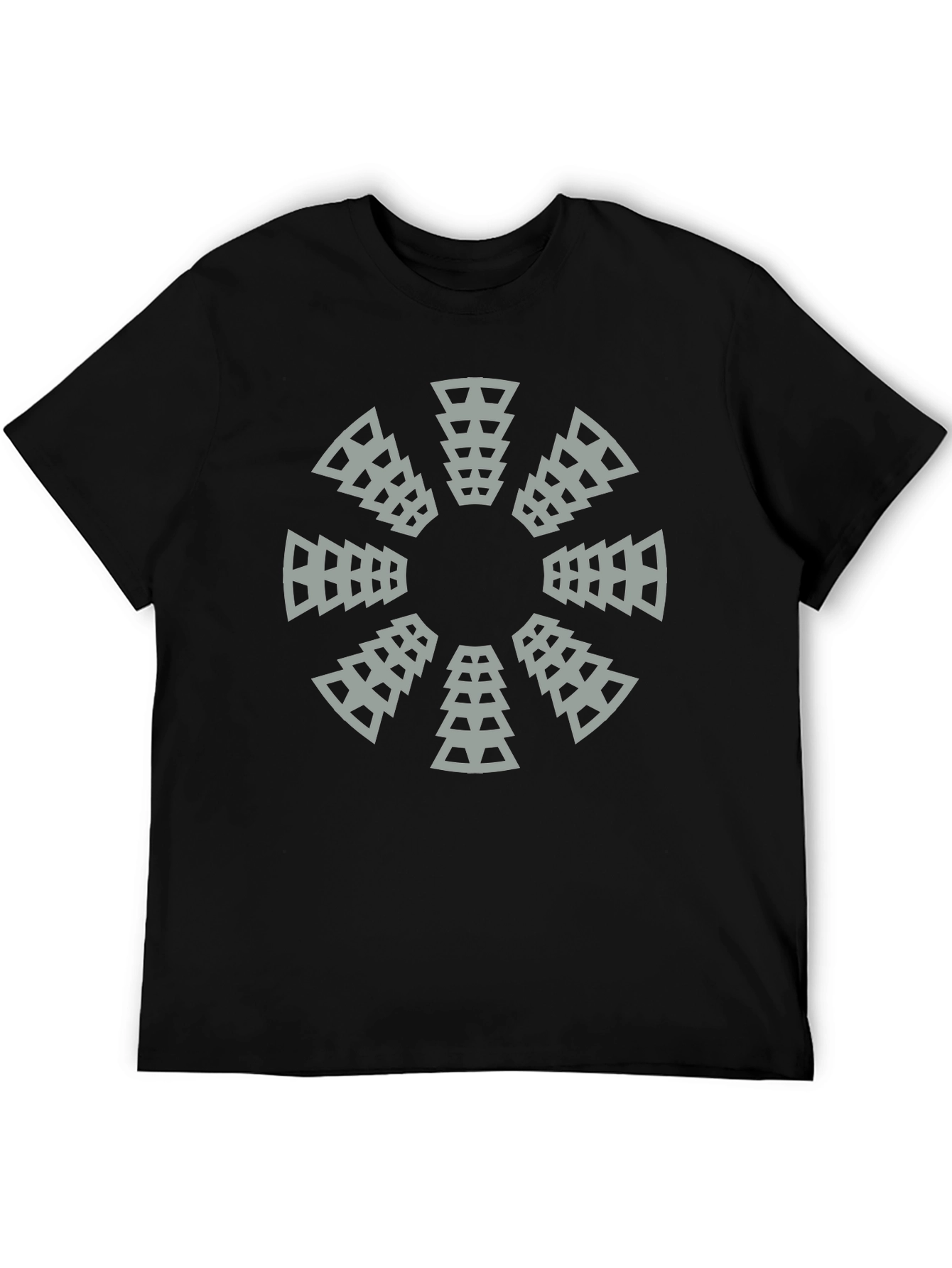 Geometric Circle Graphic Tee - Modern Black T-Shirt