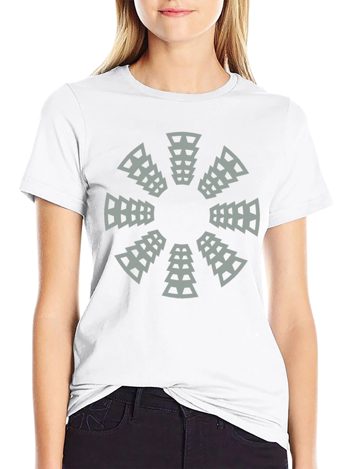 Geometric Circle Graphic Tee - Modern Black T-Shirt
