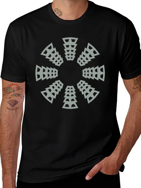 Geometric Circle Graphic Tee - Modern Black T-Shirt