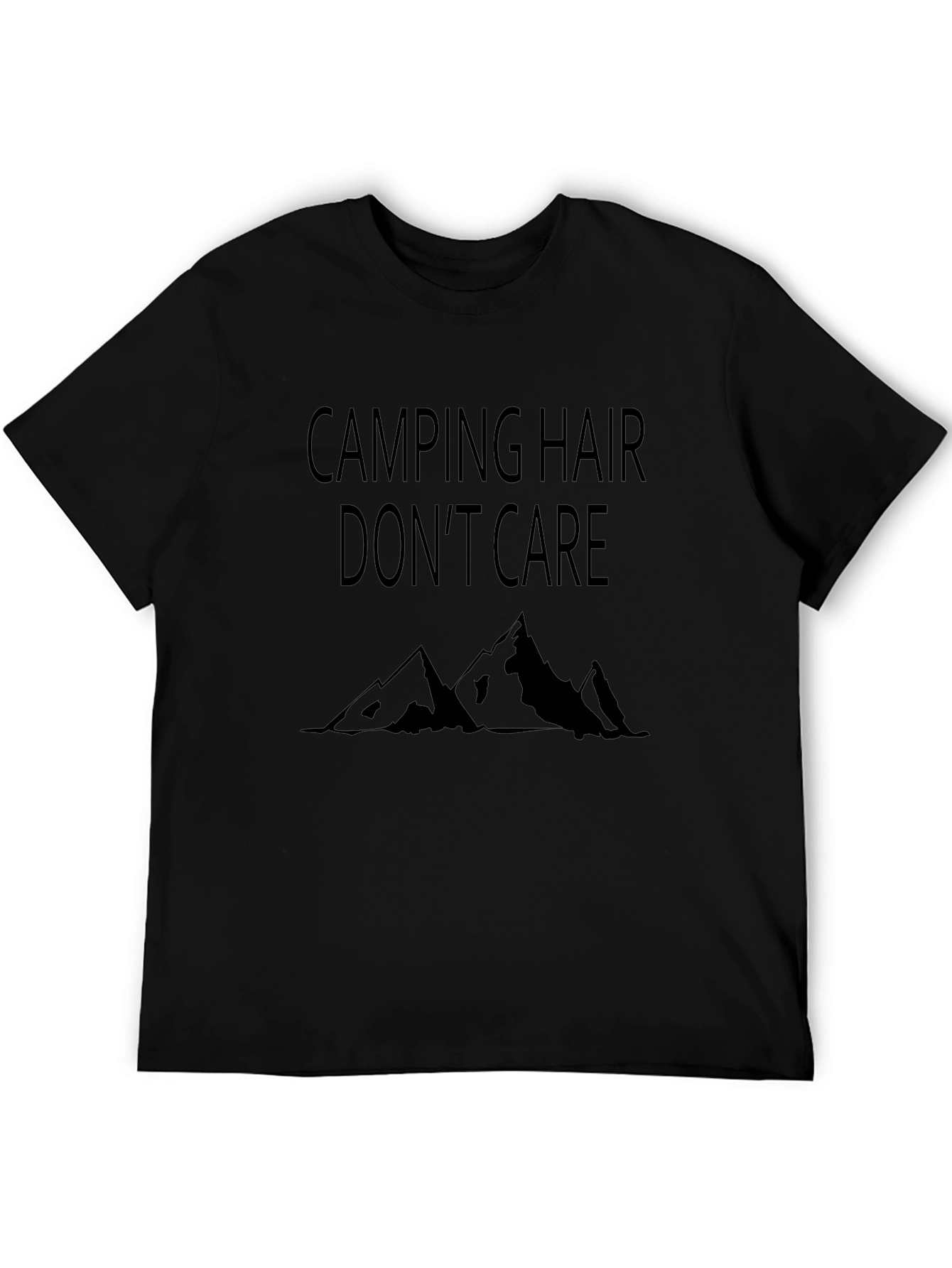 Camping Hair Dont Care Black T-Shirt