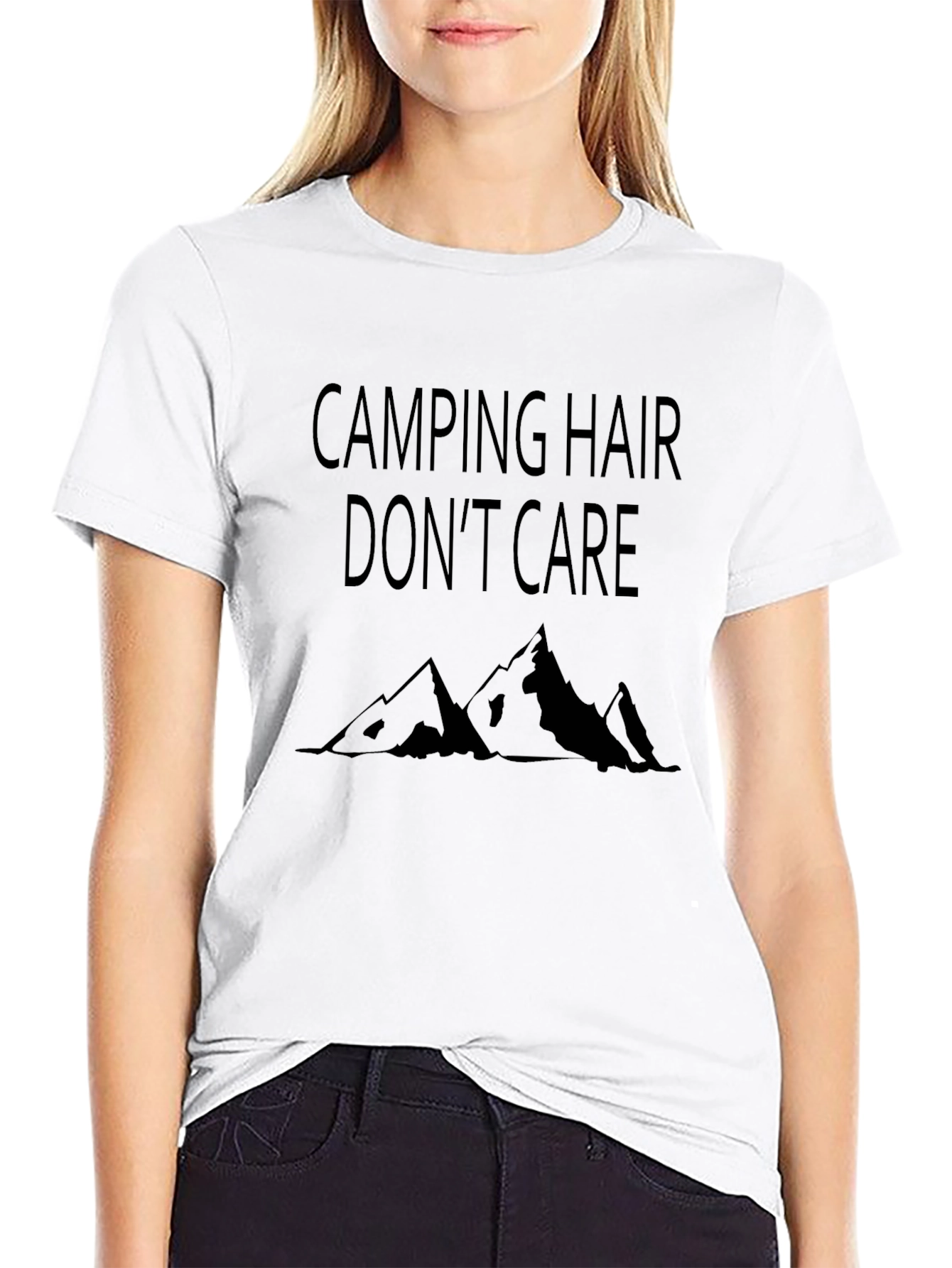 Camping Hair Dont Care Black T-Shirt