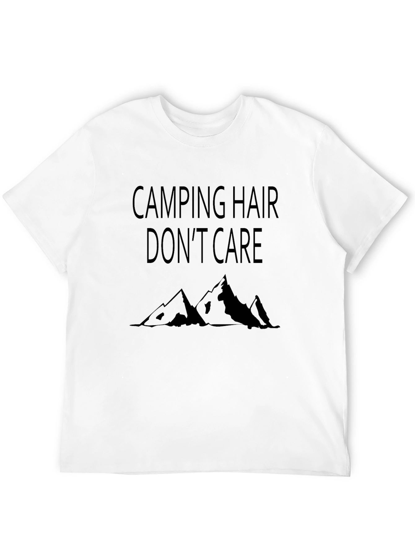 Camping Hair Dont Care Black T-Shirt