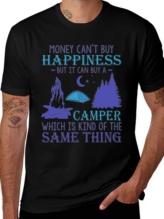 Money Cant Buy Happiness Camper T-Shirt