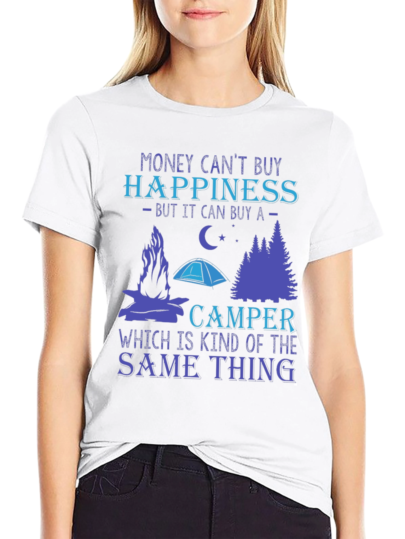 Money Cant Buy Happiness Camper T-Shirt