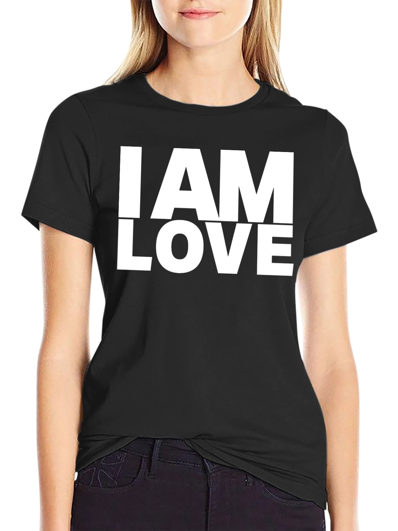 I AM LOVE Black Graphic T-Shirt