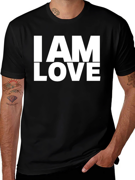 I AM LOVE Black Graphic T-Shirt
