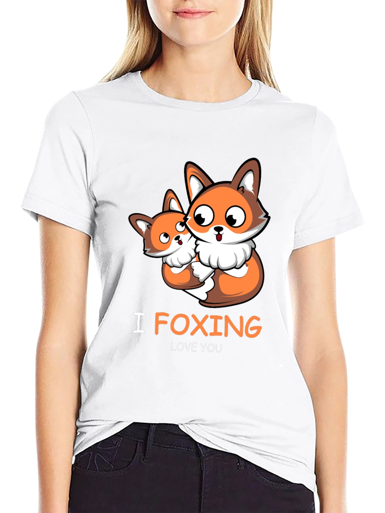 Cute Fox I Foxing Love You Graphic T-Shirt
