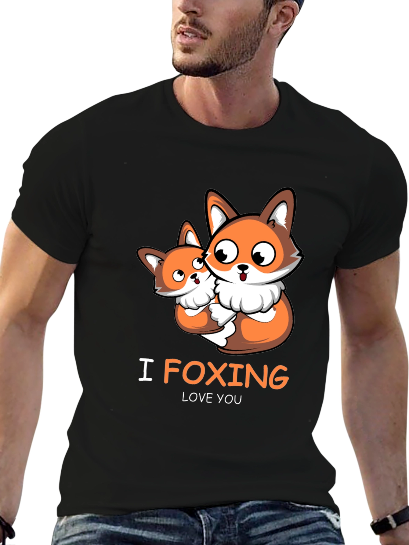Cute Fox I Foxing Love You Graphic T-Shirt