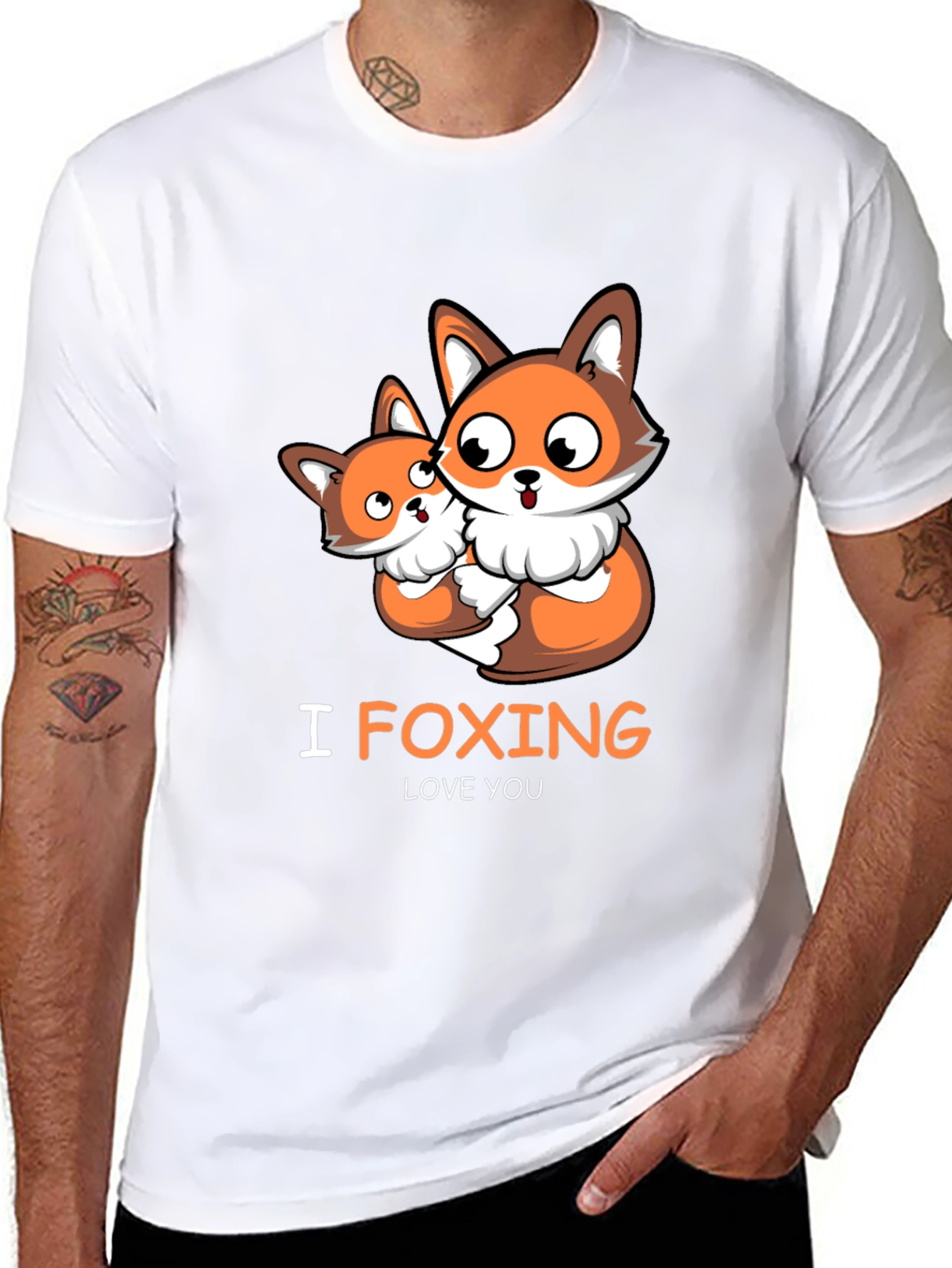Cute Fox I Foxing Love You Graphic T-Shirt