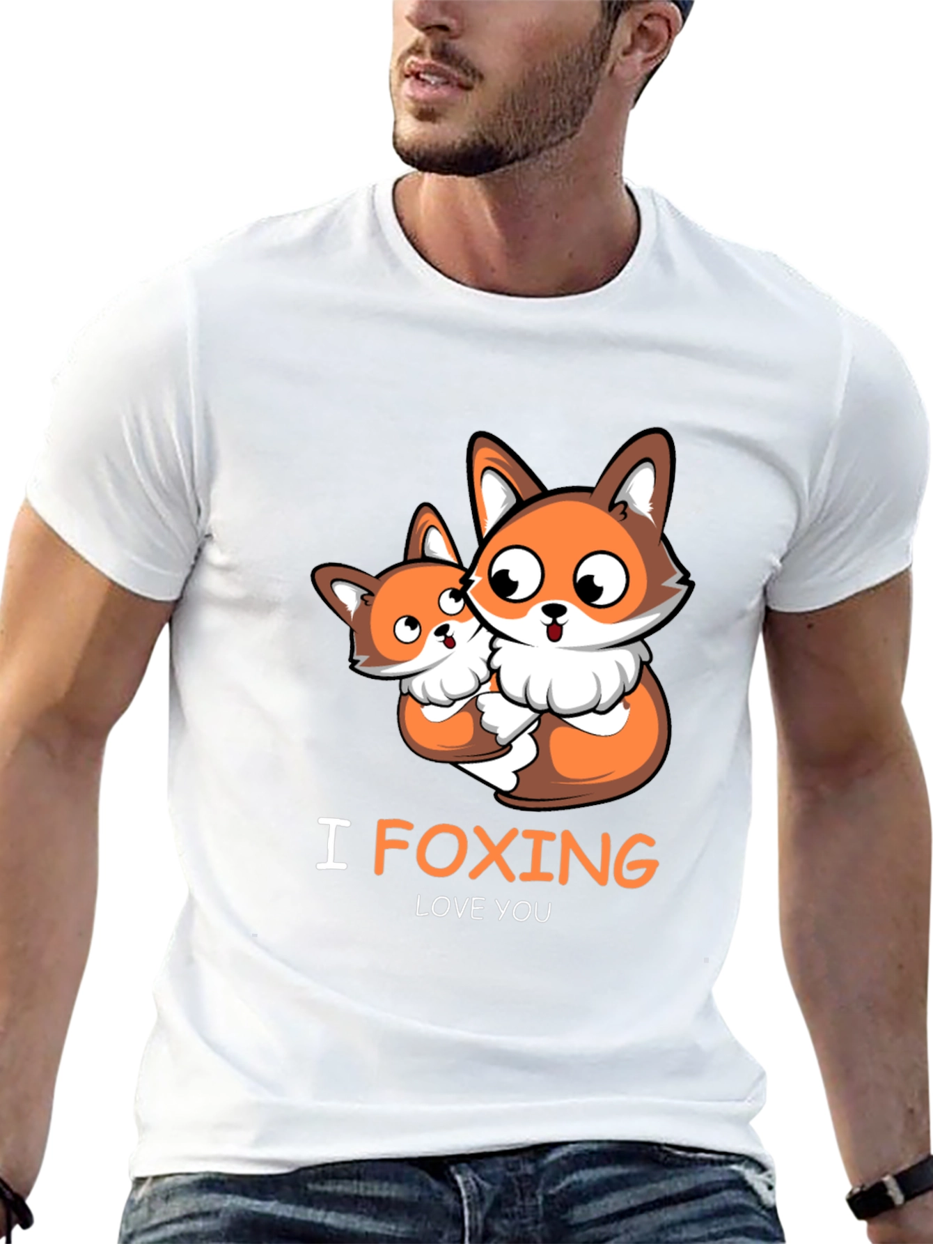 Cute Fox I Foxing Love You Graphic T-Shirt