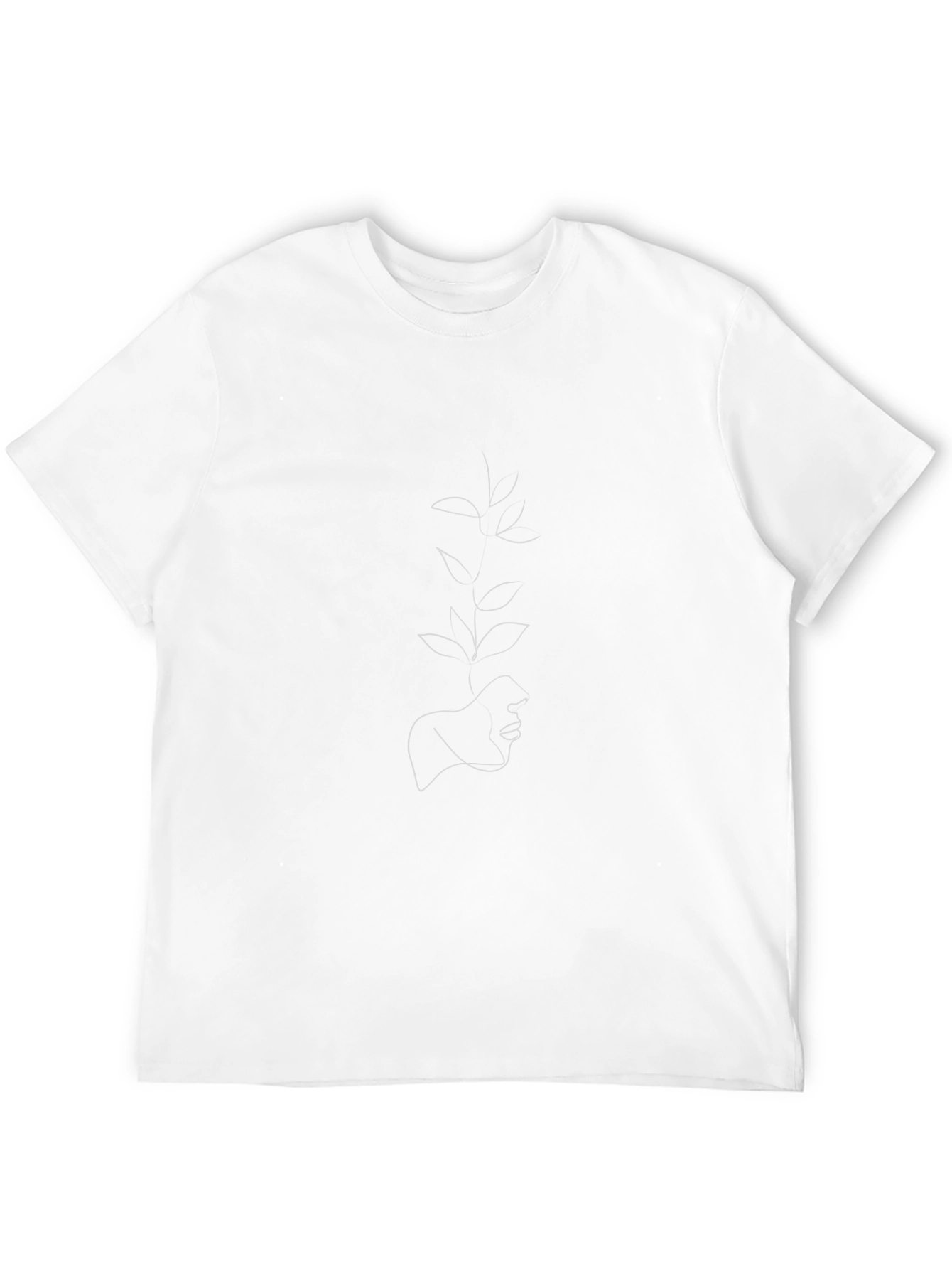Minimalist Plant Face Black T-Shirt