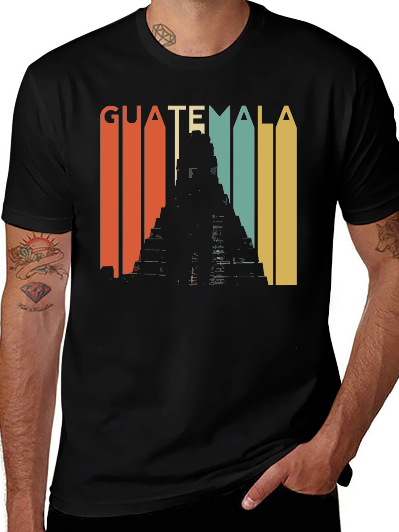 Guatemala Retro Tikal Temple Graphic Tee