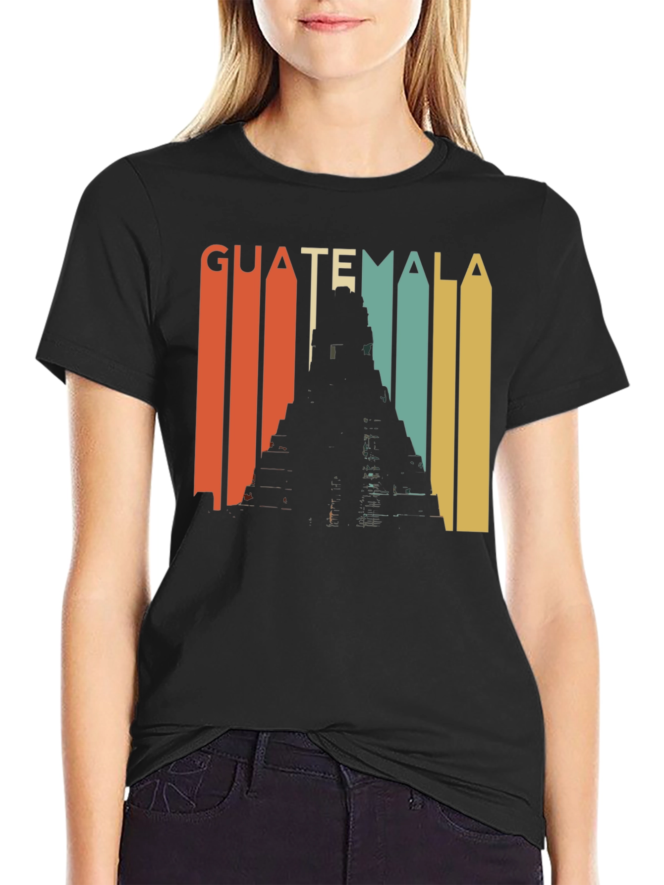 Guatemala Retro Tikal Temple Graphic Tee