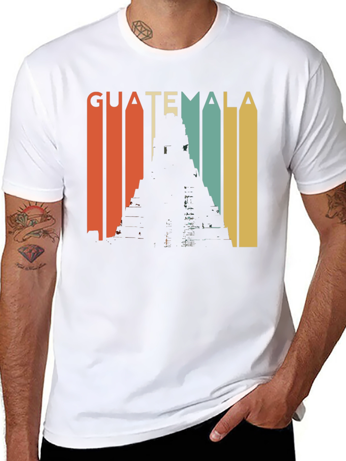 Guatemala Retro Tikal Temple Graphic Tee