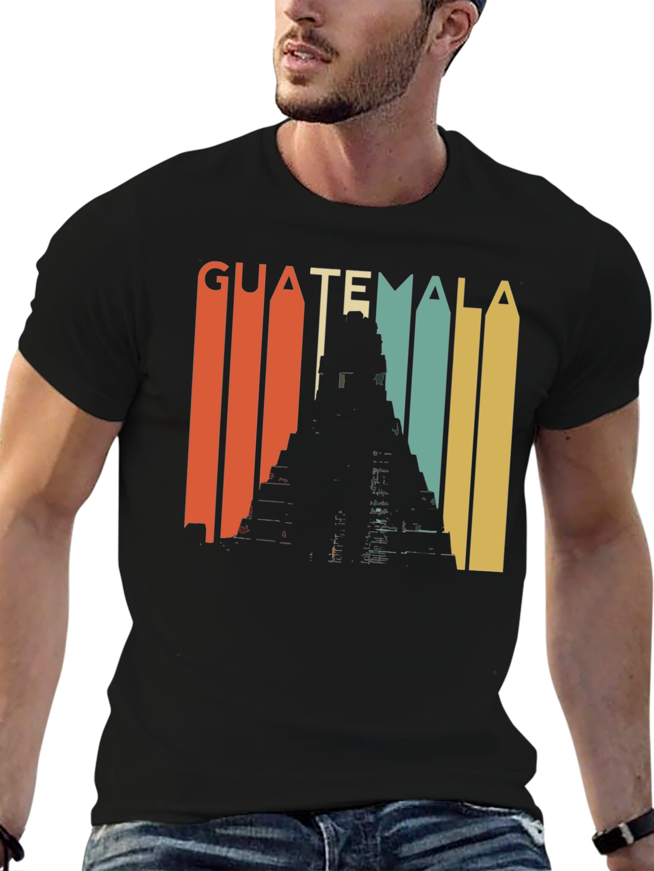 Guatemala Retro Tikal Temple Graphic Tee