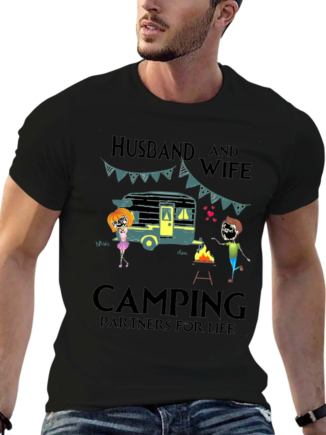 Husband & Wife Camping Partners Tee