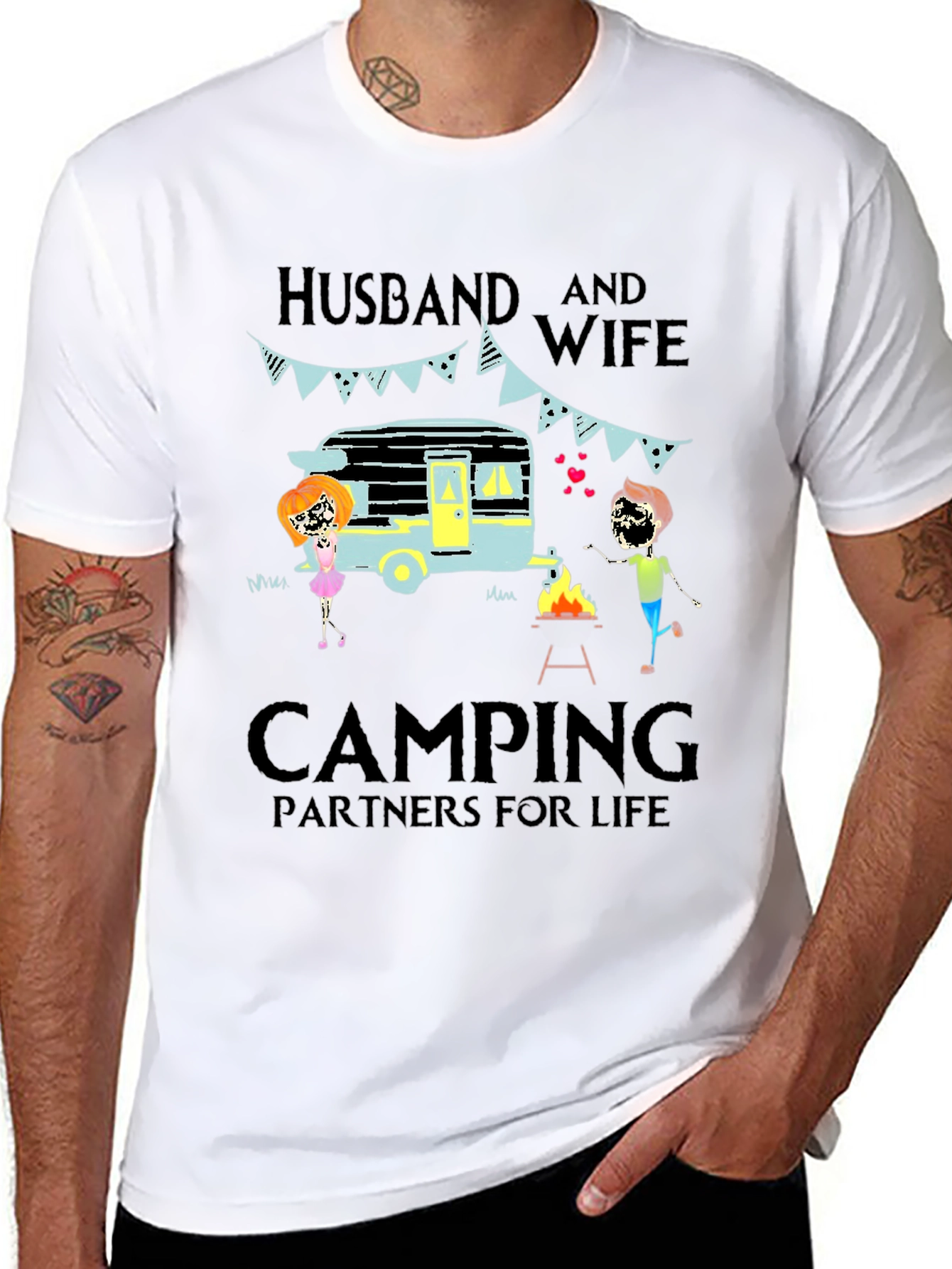 Husband & Wife Camping Partners Tee
