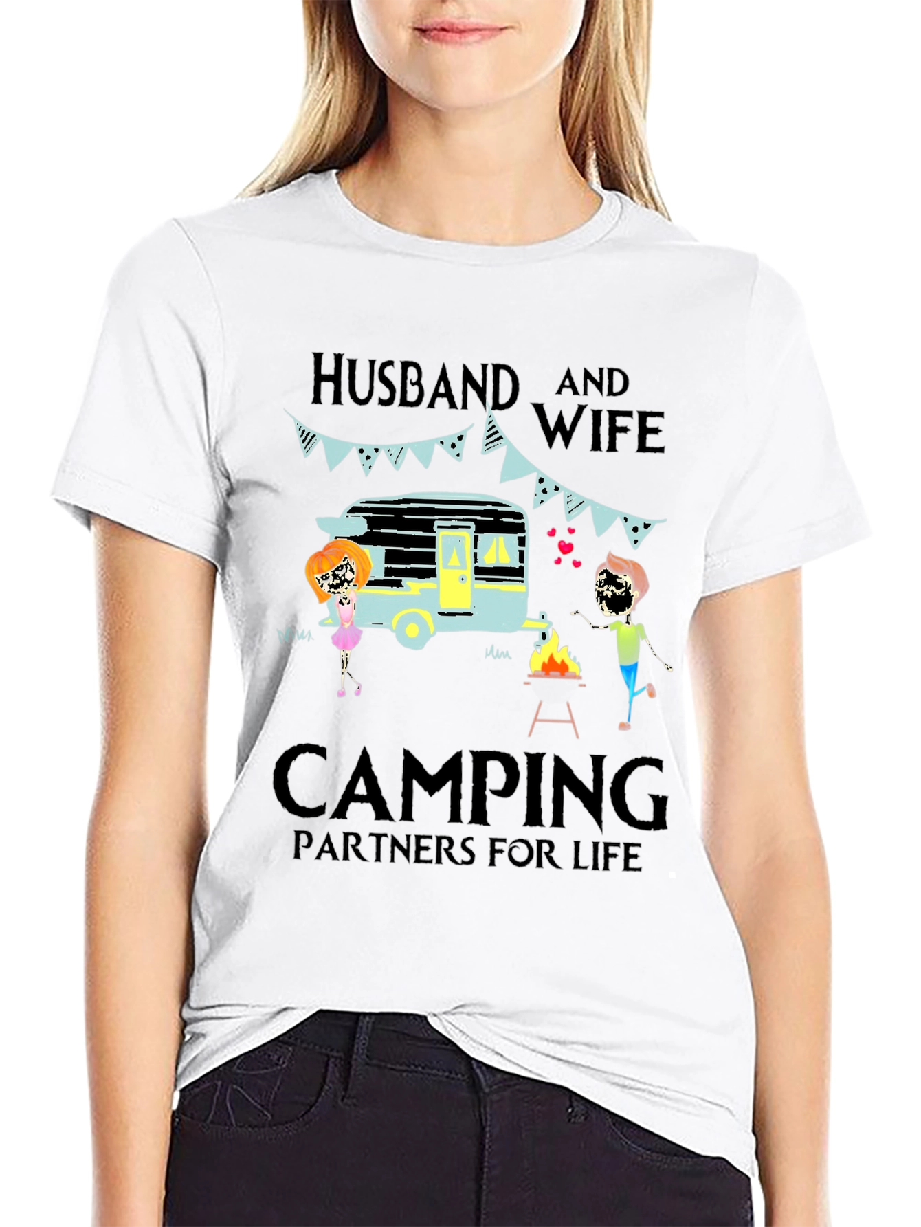Husband & Wife Camping Partners Tee
