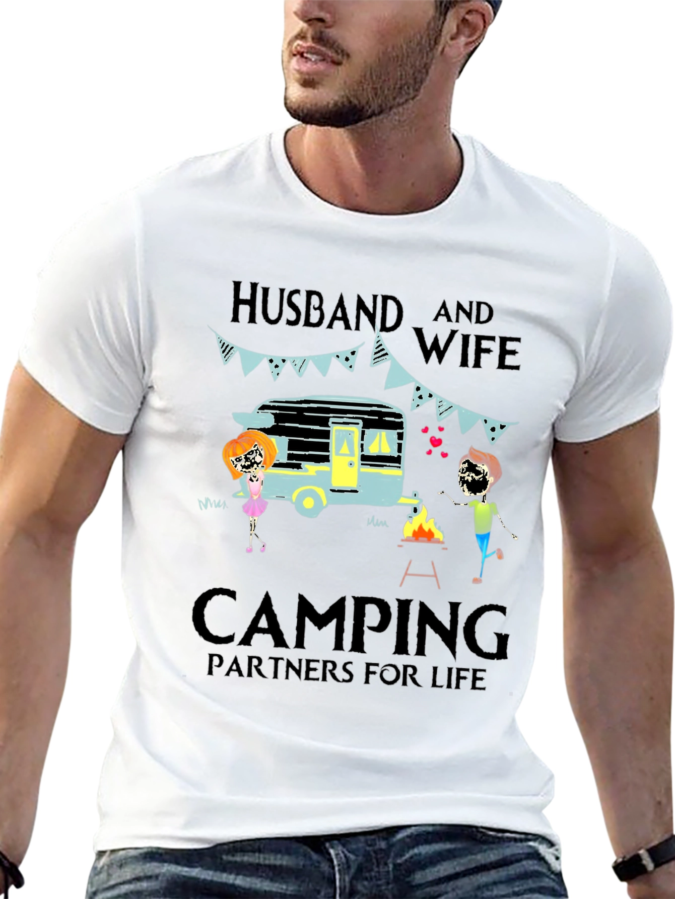Husband & Wife Camping Partners Tee