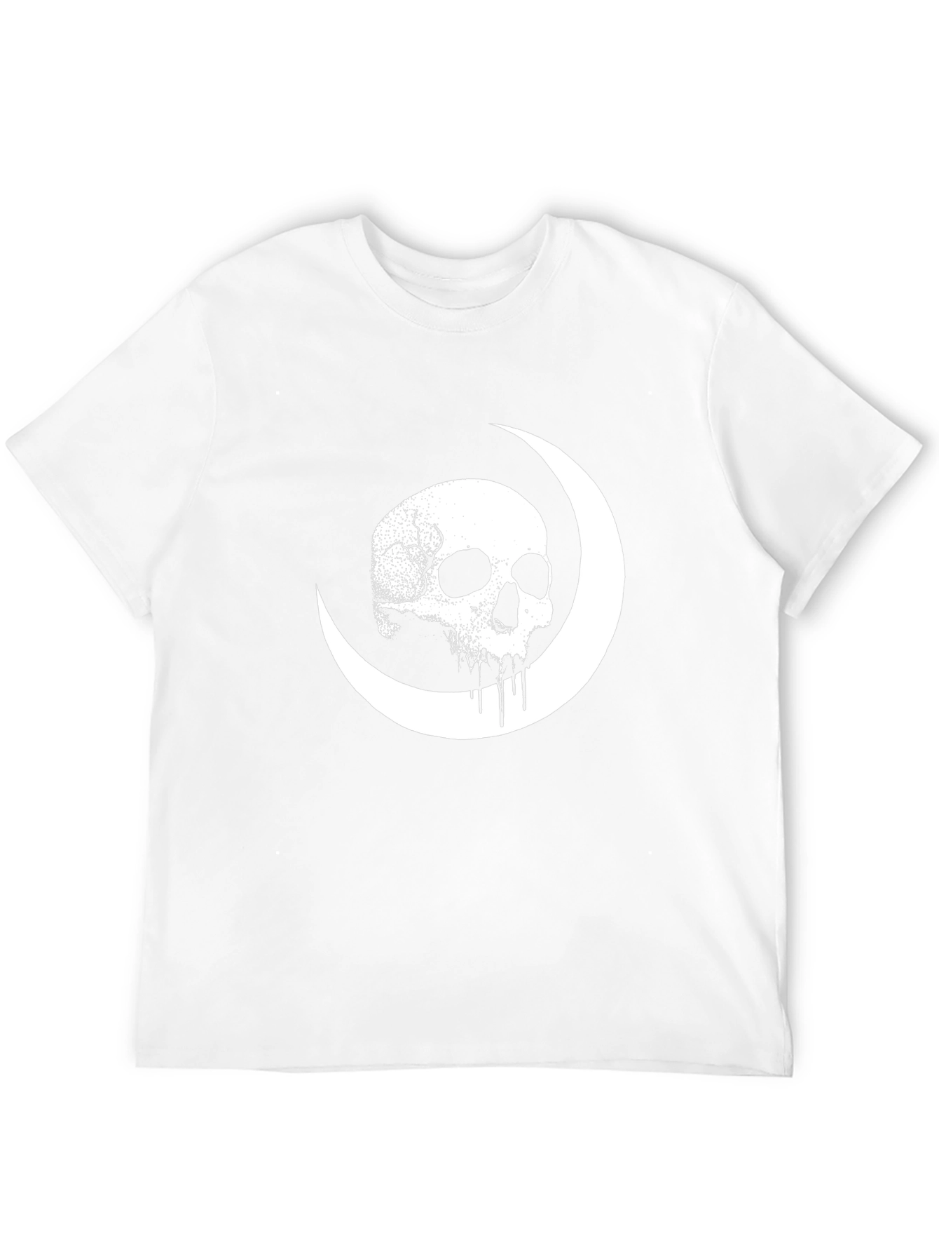 Skull Moon Graphic Tee - Black Cotton Shirt