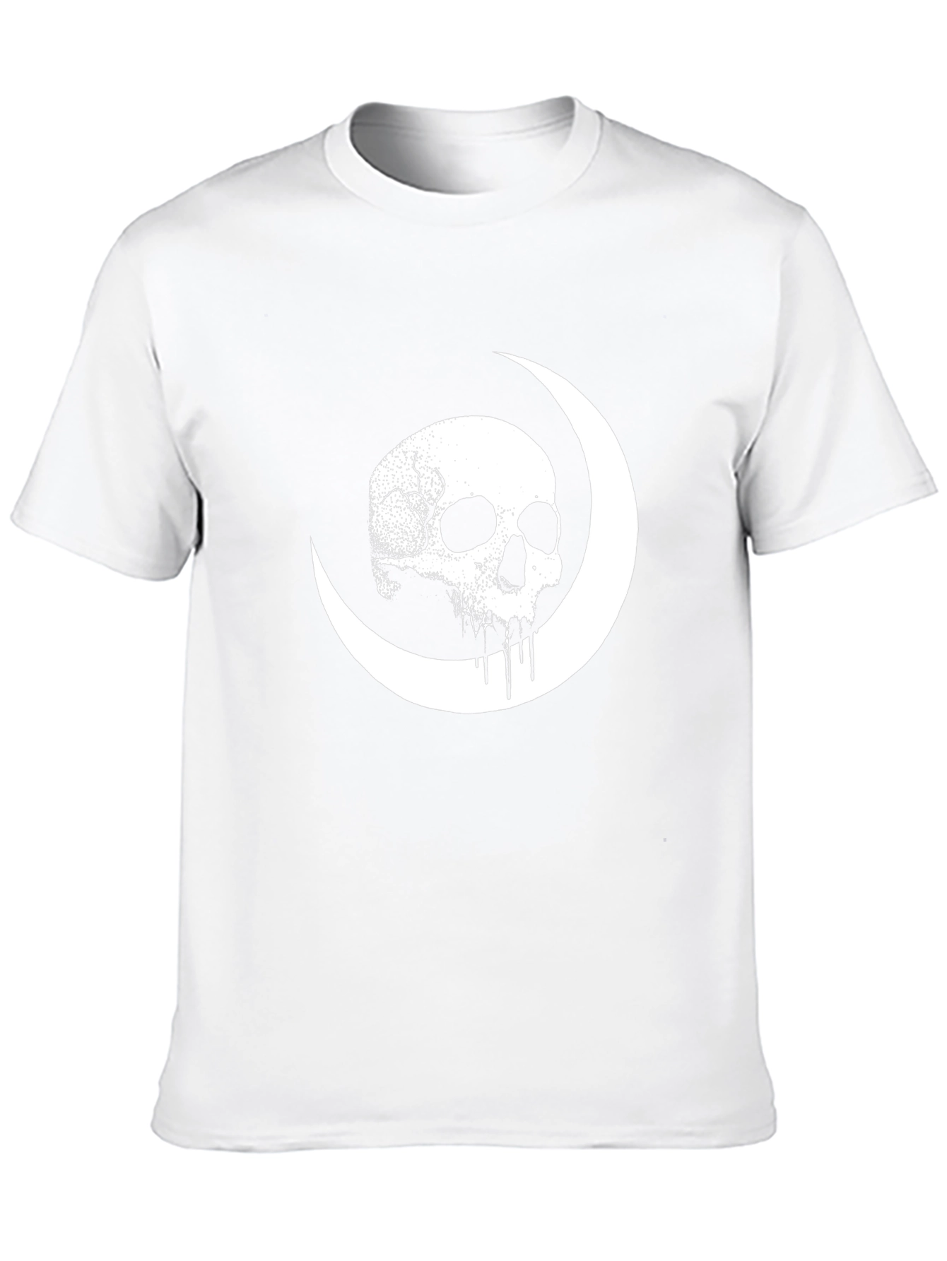 Skull Moon Graphic Tee - Black Cotton Shirt