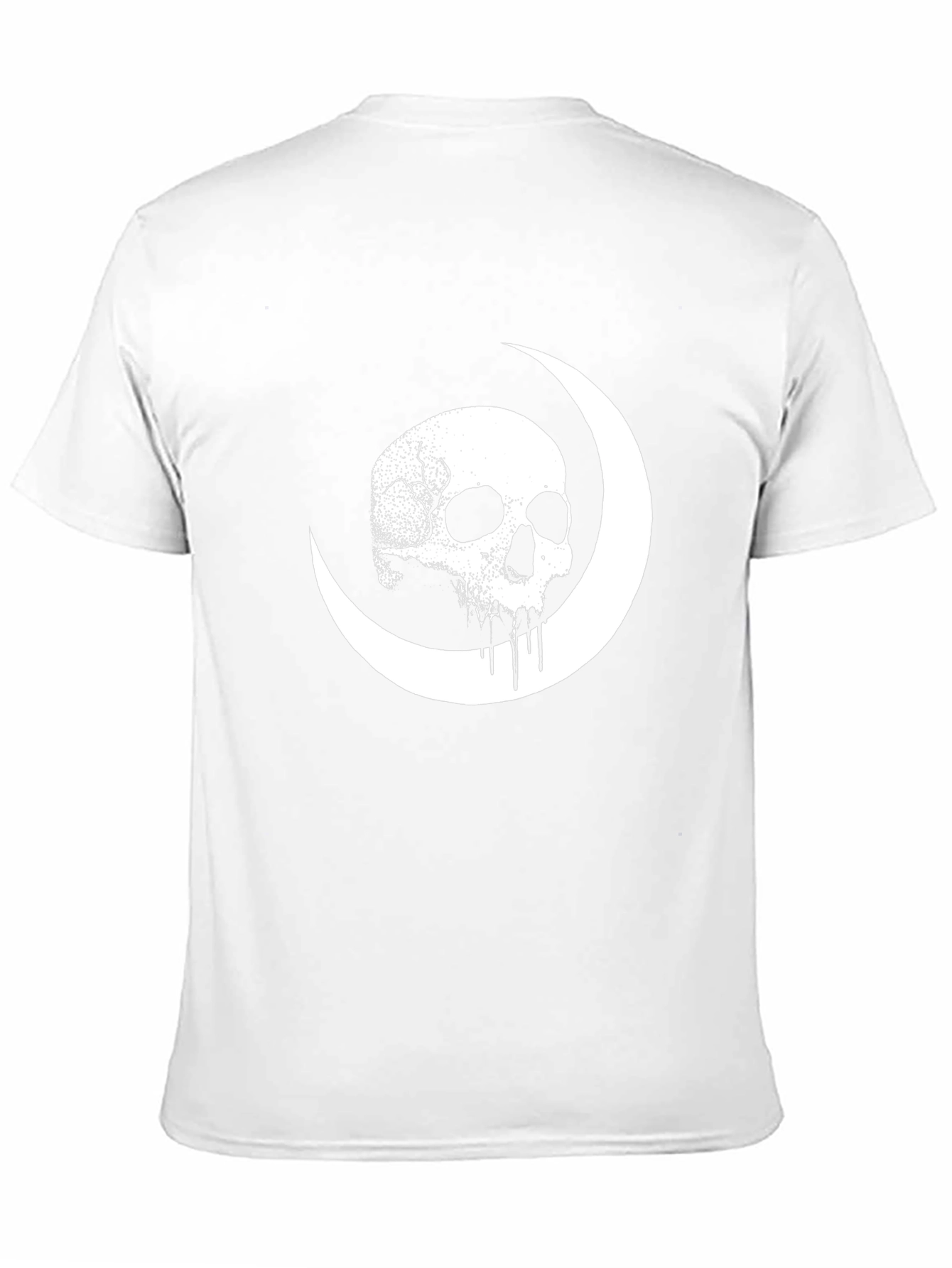 Skull Moon Graphic Tee - Black Cotton Shirt