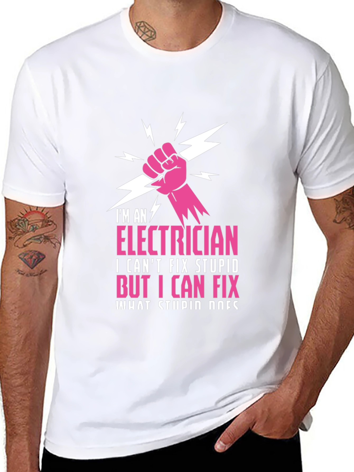Electrician Humor T-Shirt: I Cant Fix Stupid