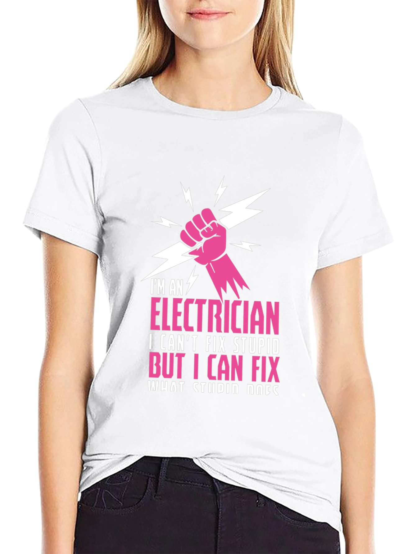 Electrician Humor T-Shirt: I Cant Fix Stupid