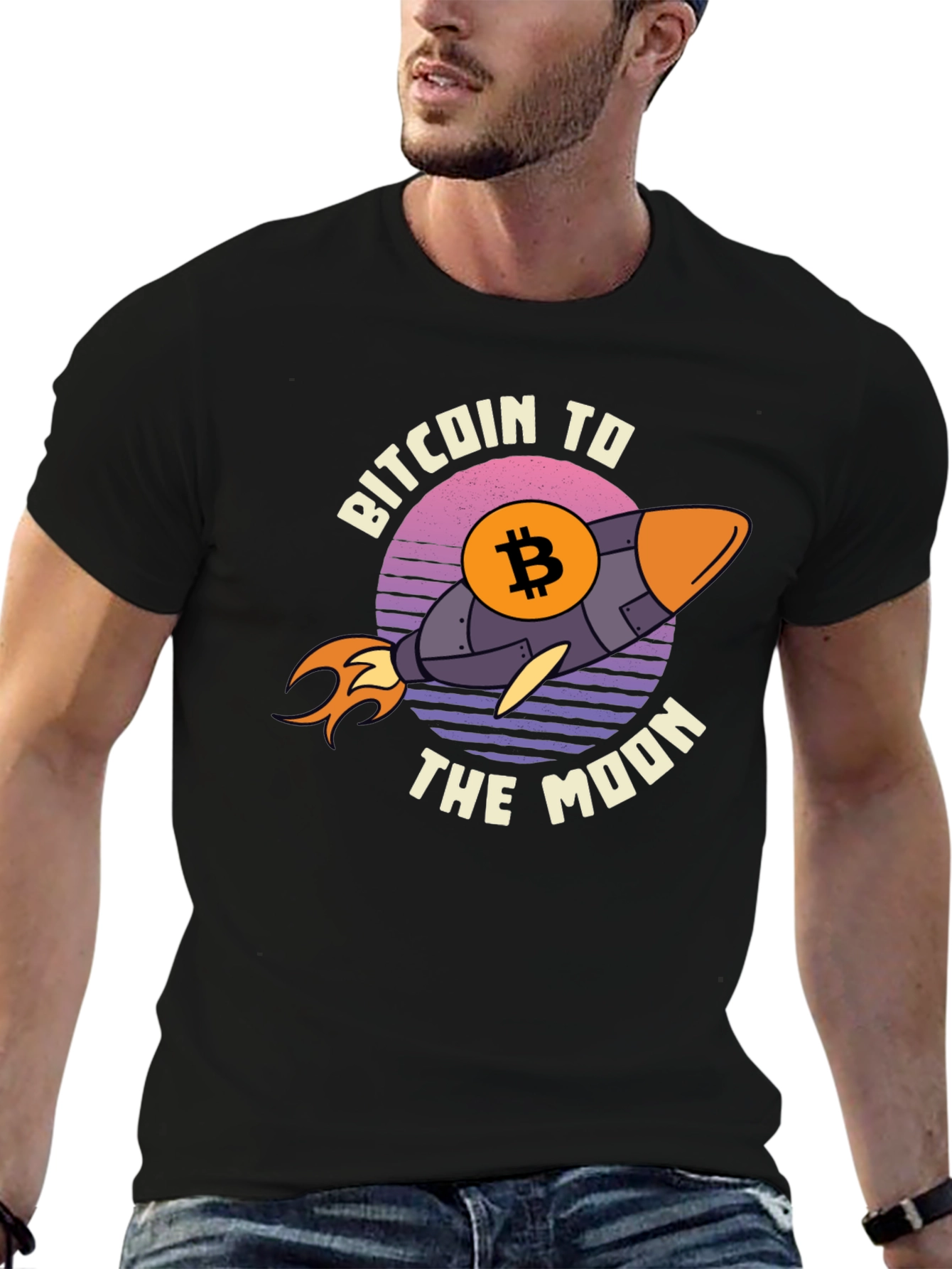 Bitcoin to the Moon Graphic Tee - Black