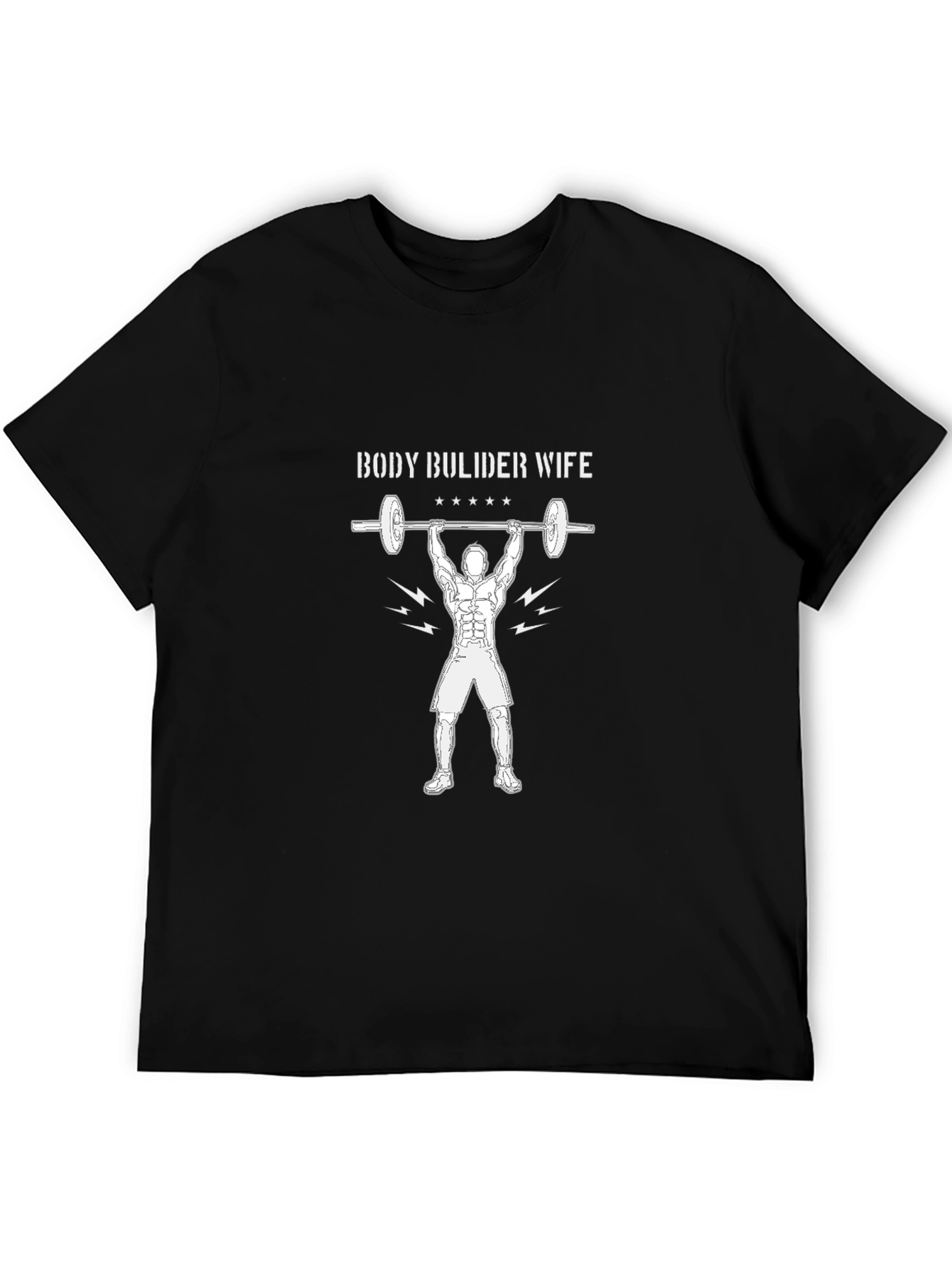 Bodybuilder Wife Graphic Tee - Black Cotton Blend