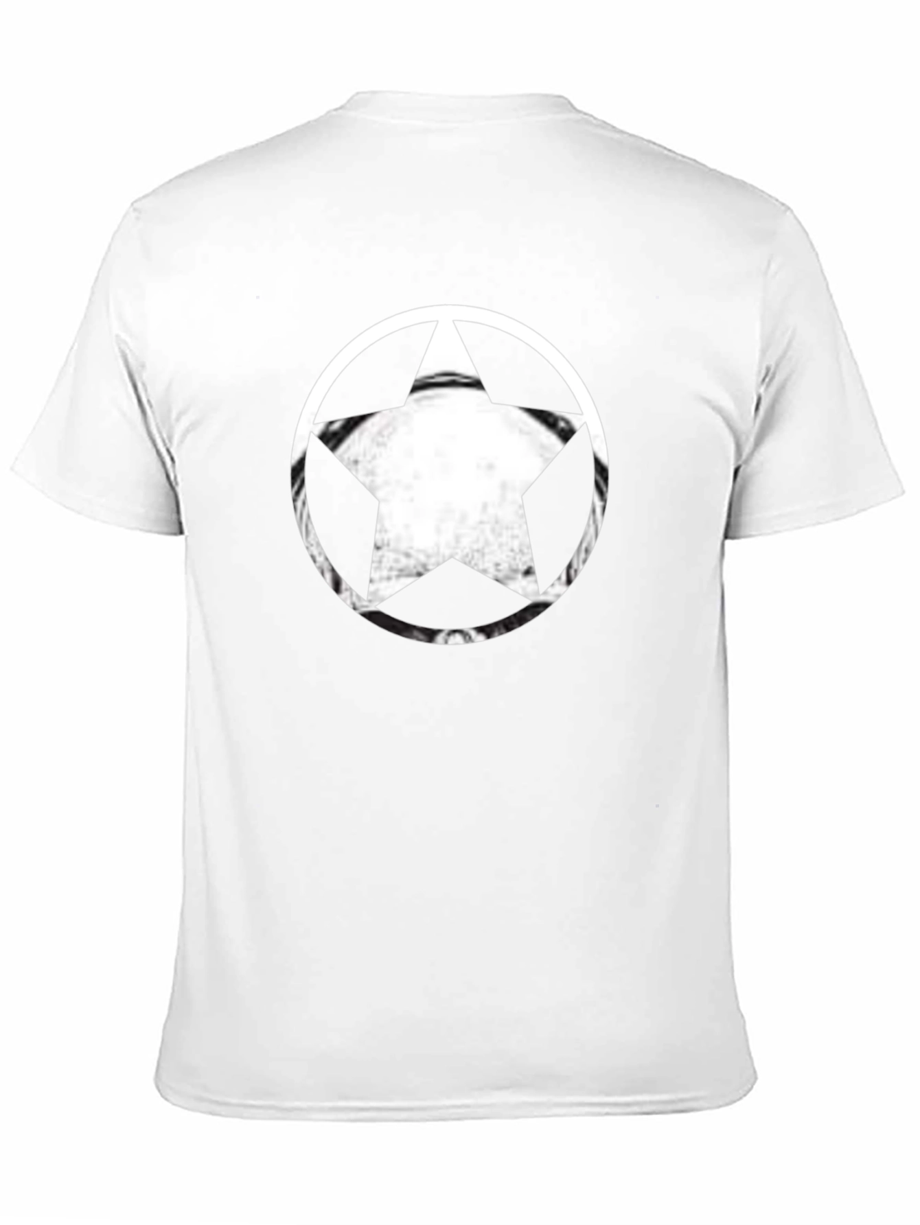 Black T-Shirt with Star Circle Graphic