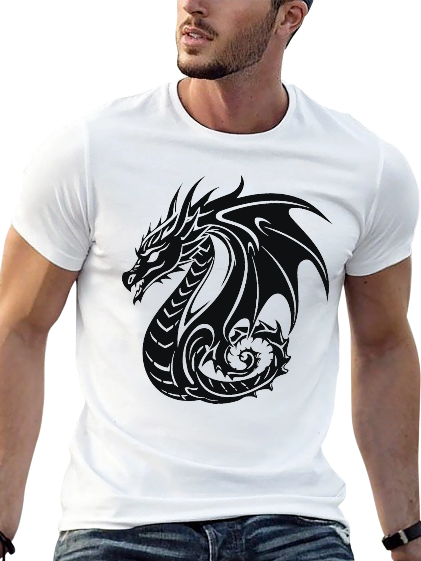 Dragon Graphic Black T-Shirt - Mens Style