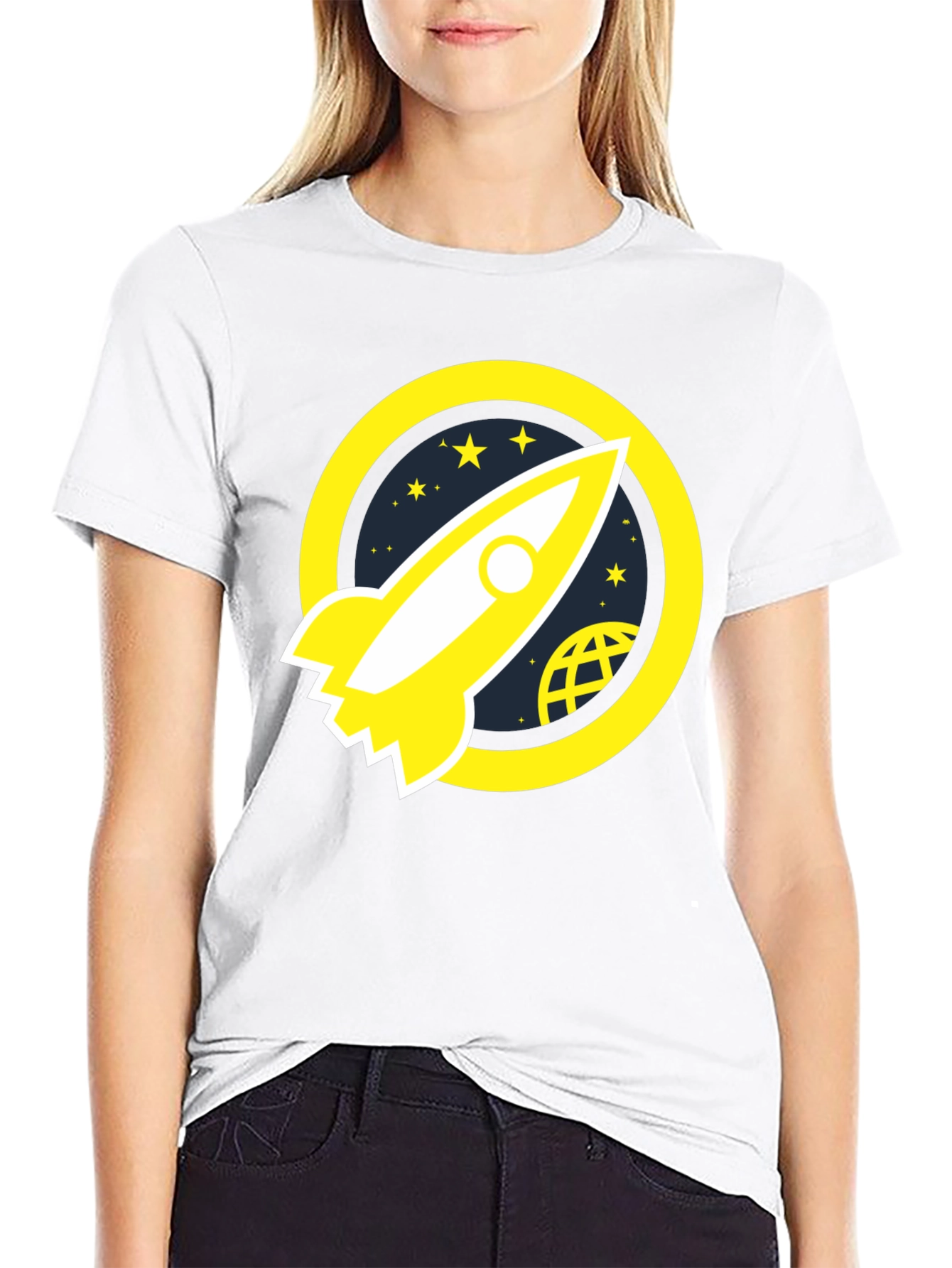 Rocket Launch Graphic Tee - Black Cotton T-Shirt