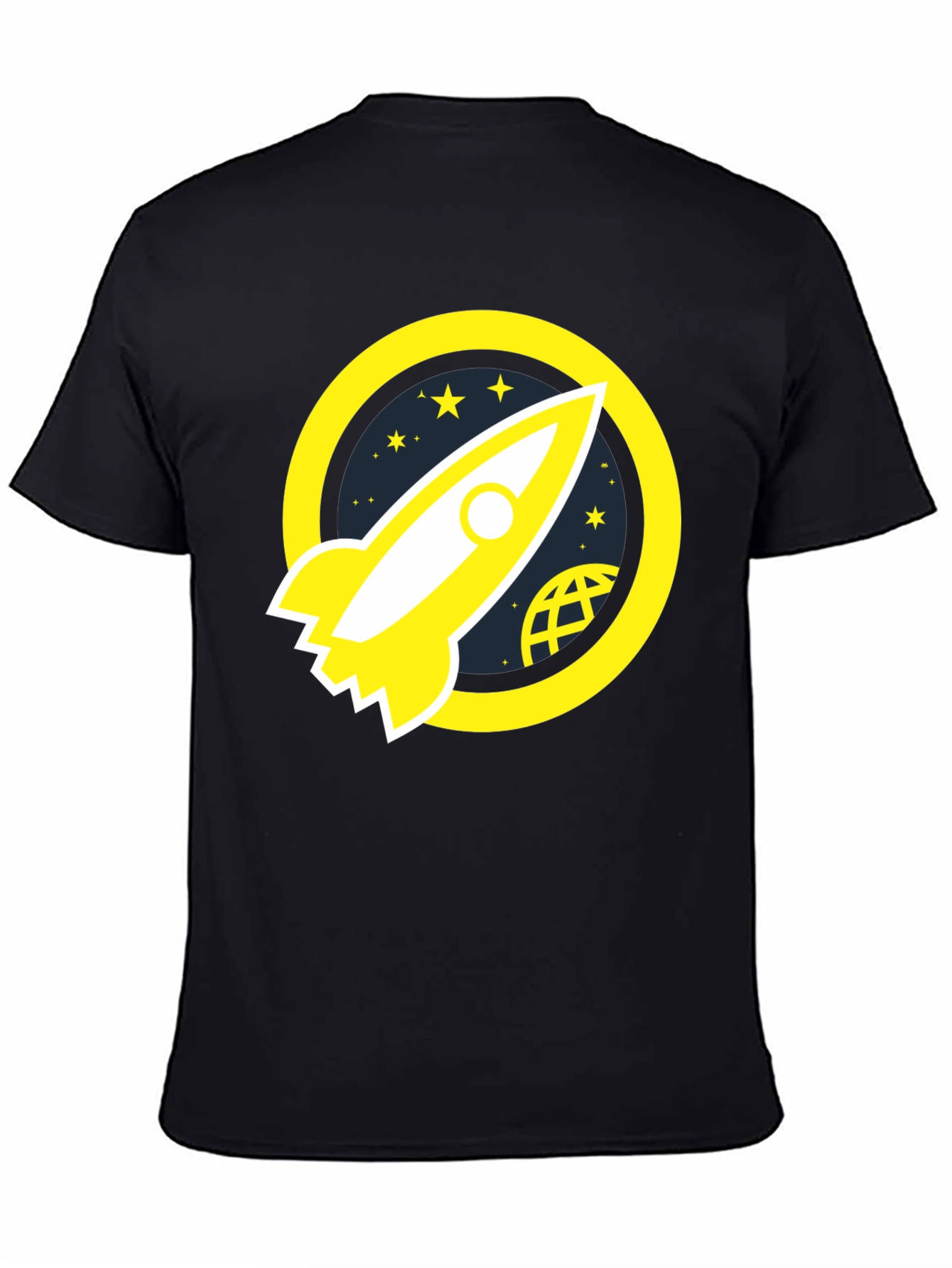 Rocket Launch Graphic Tee - Black Cotton T-Shirt