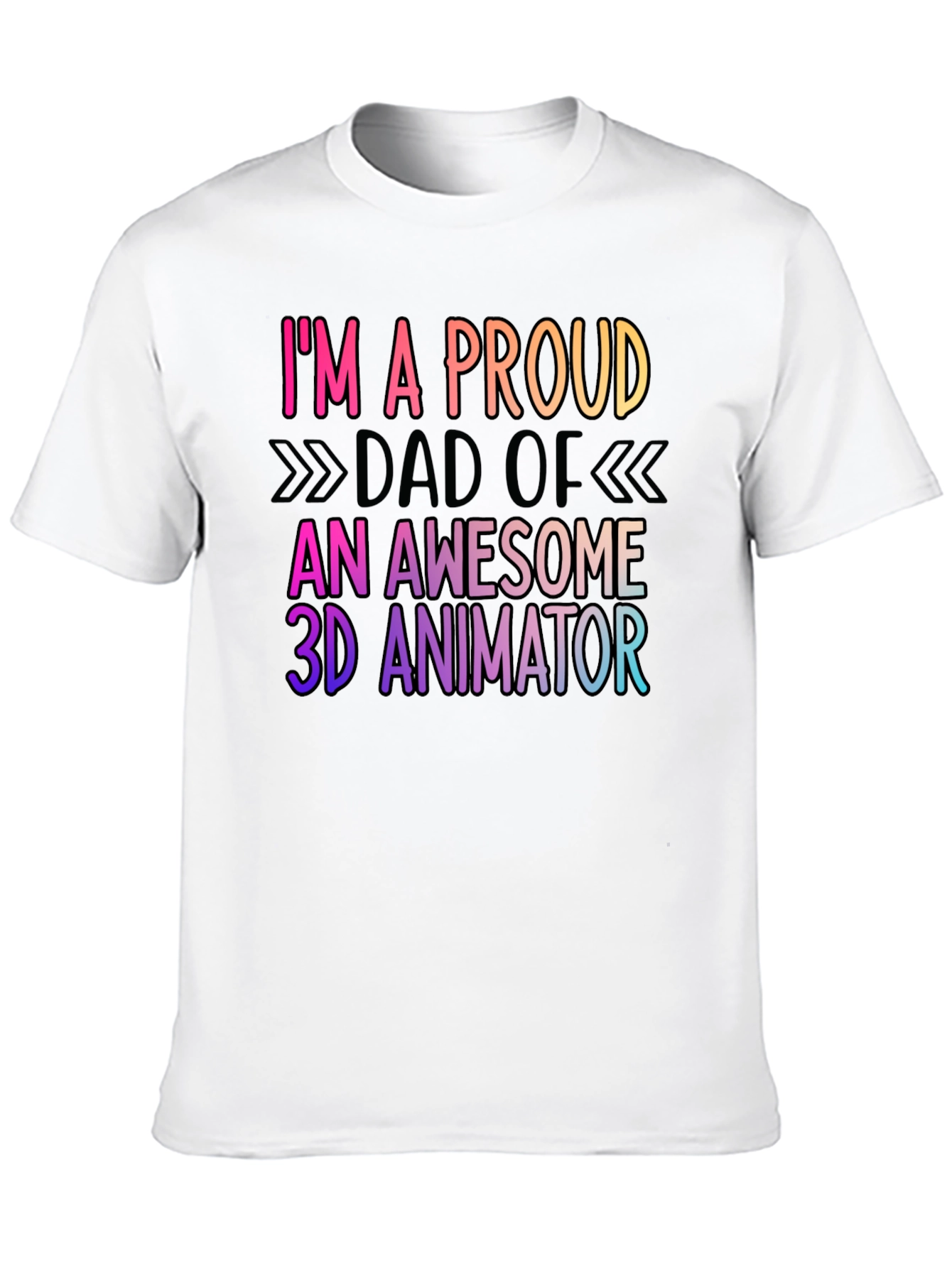 Proud Dad of 3D Animator Black T-Shirt