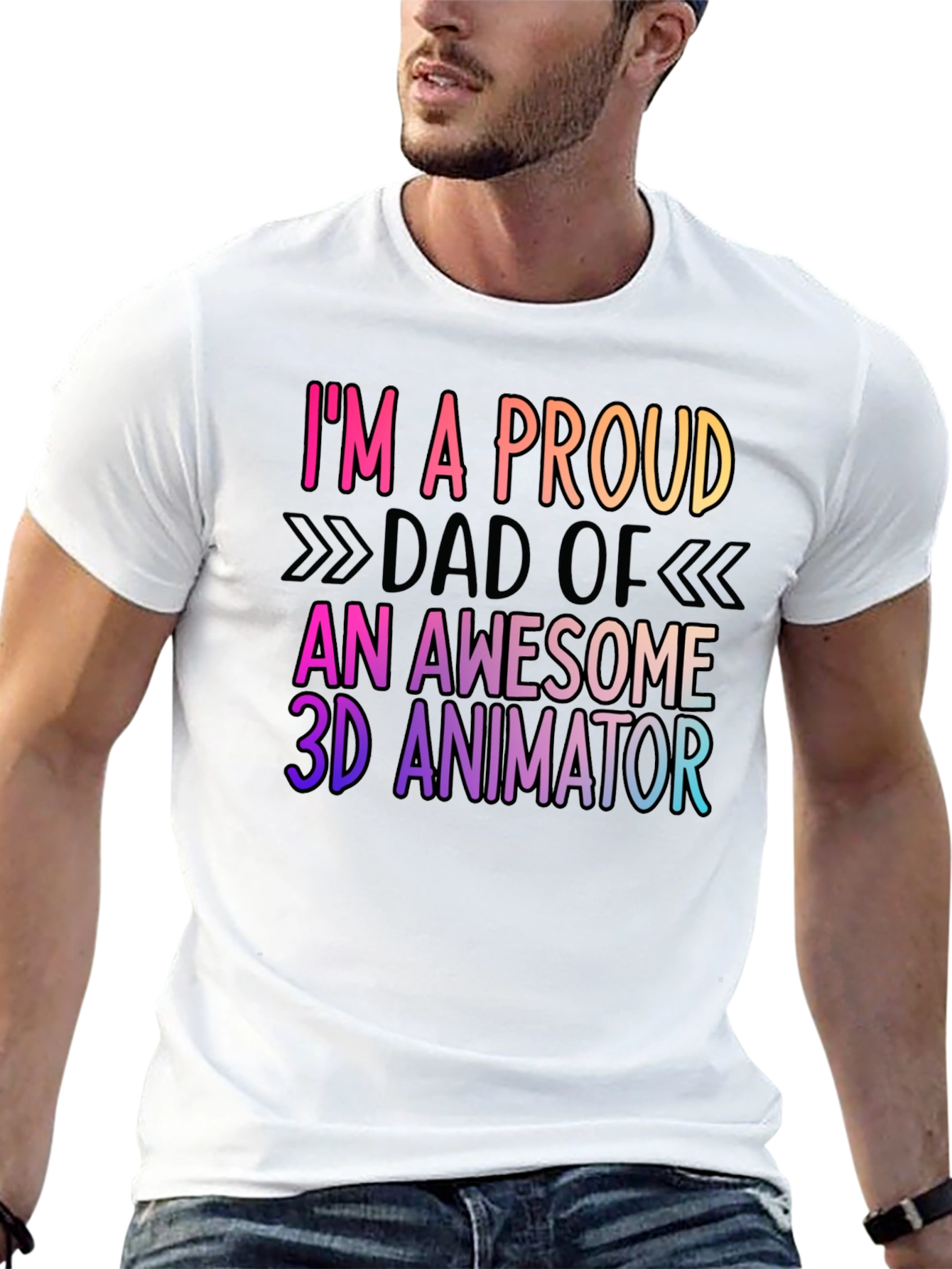 Proud Dad of 3D Animator Black T-Shirt