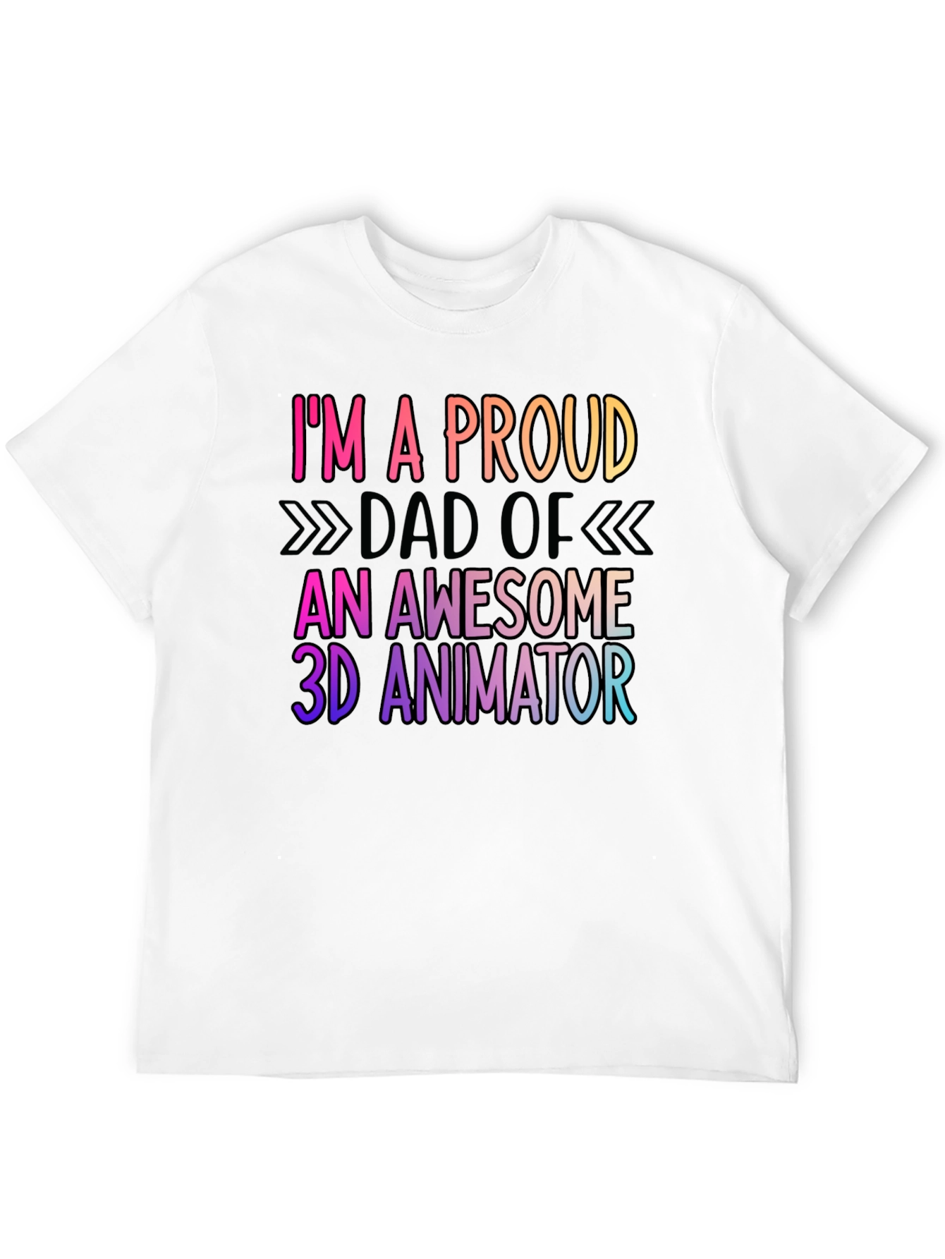 Proud Dad of 3D Animator Black T-Shirt